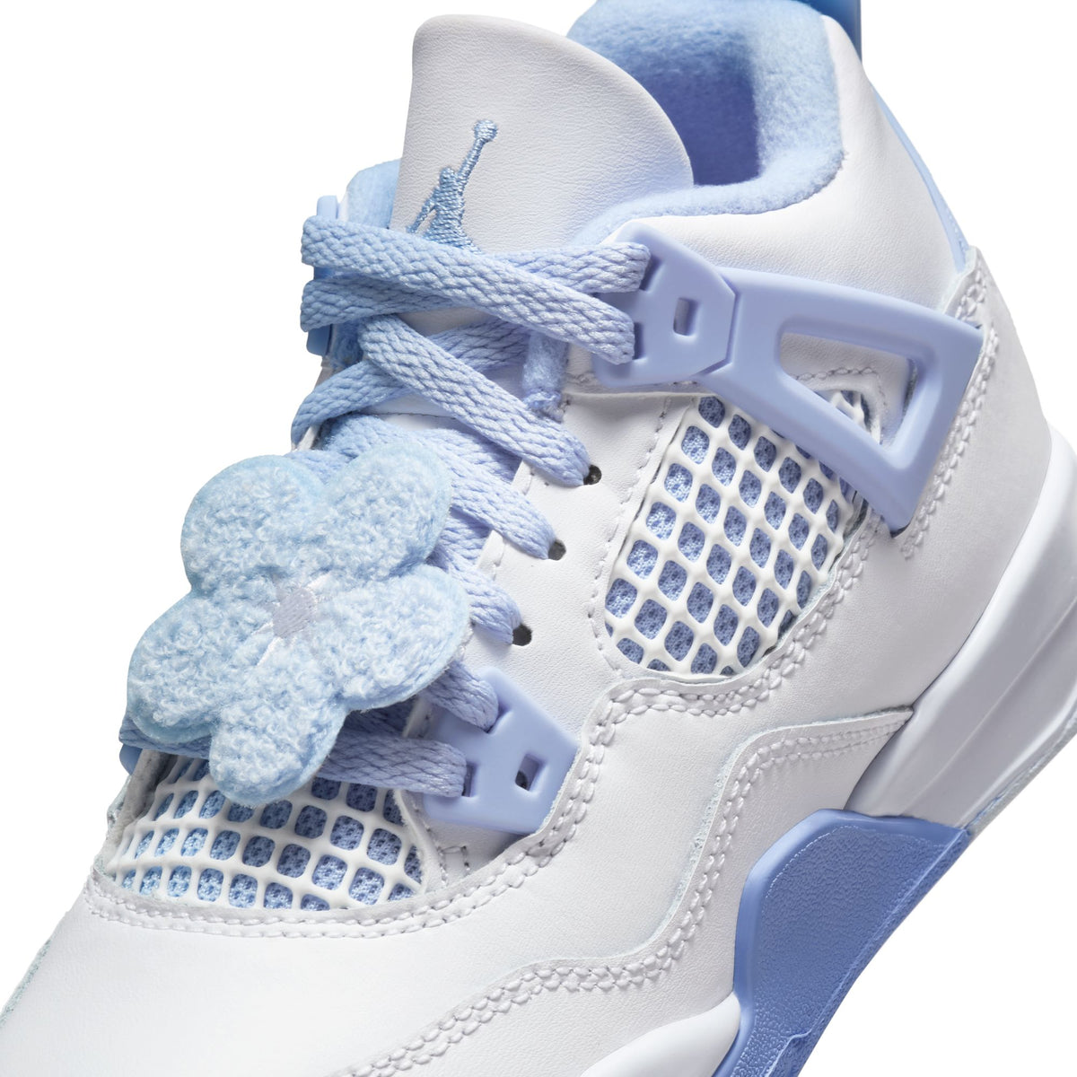 Preschool Jordan 4 Retro &quot;Aluminum&quot; - WHITE/ALUMINUM-BLUE TINT-OIL GREEN