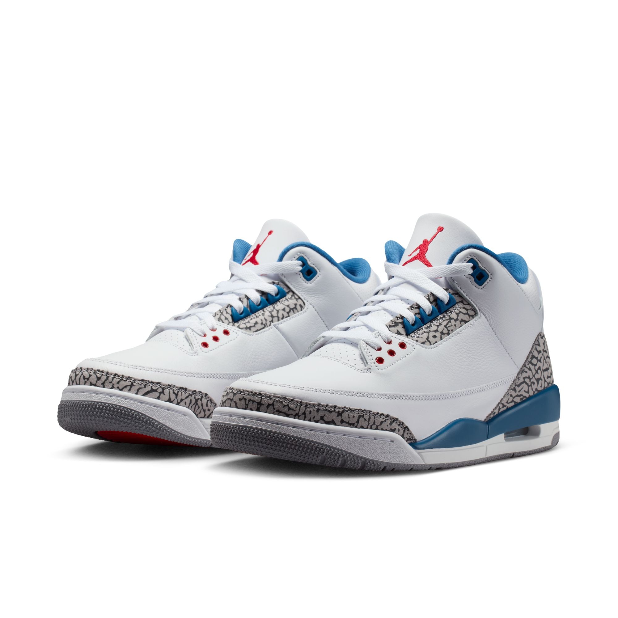 Men's Air Jordan 3 Retro-WHITE/FIRE RED-TRUE BLUE
