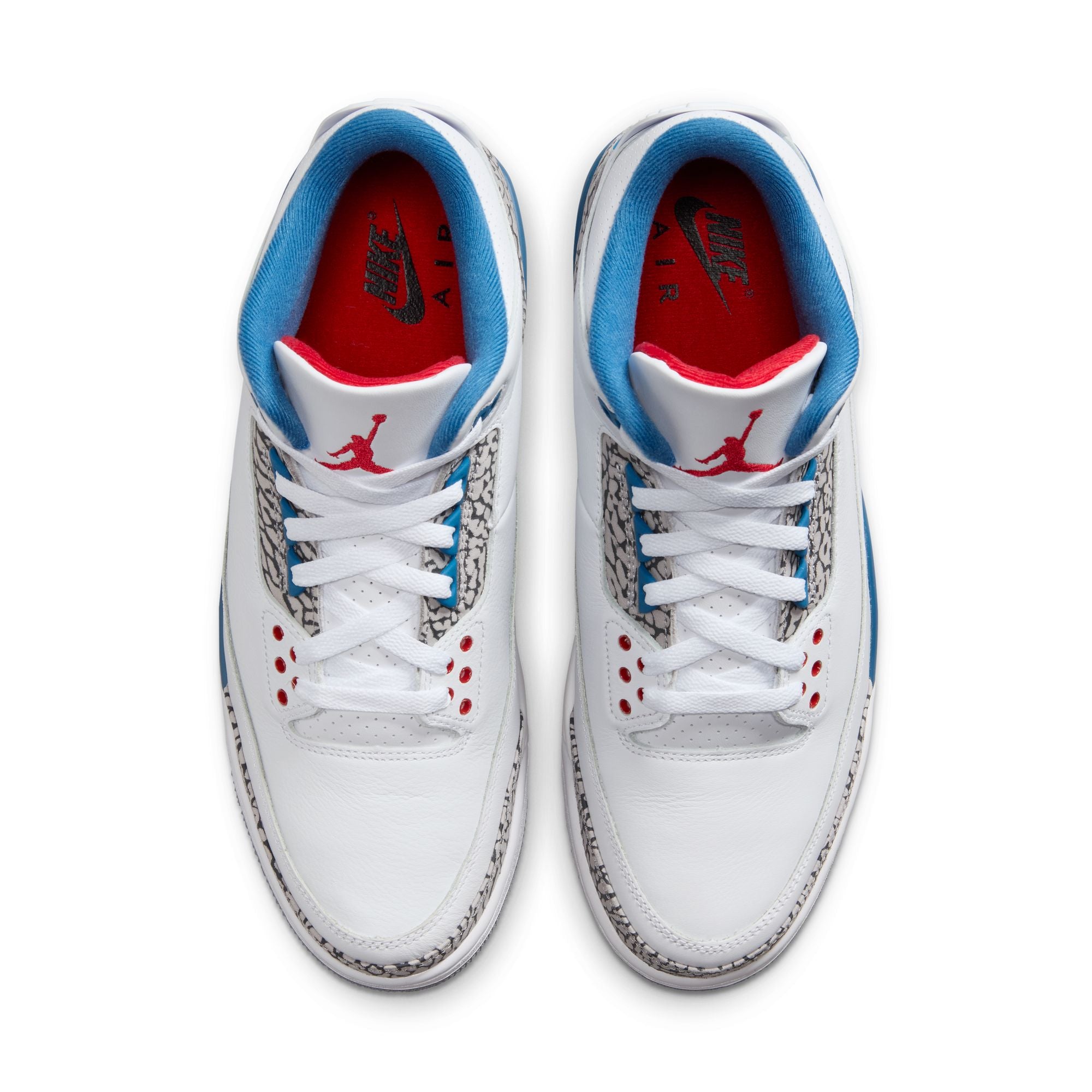 Men's Air Jordan 3 Retro-WHITE/FIRE RED-TRUE BLUE