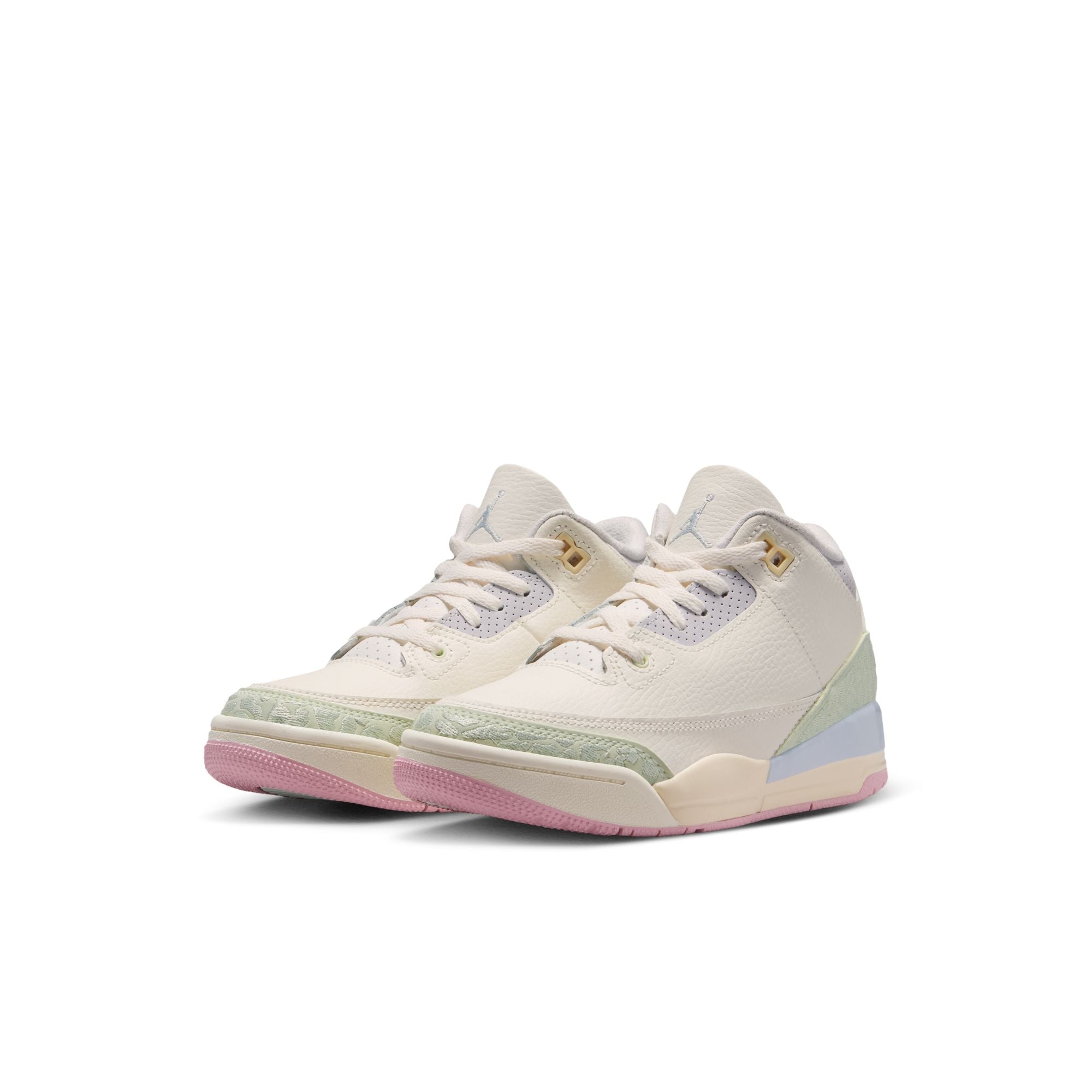 Preschool Air Jordan 3 Retro "Sail and Jade Aura" - SAIL/JADE AURA-AURA-ICED CARMINE