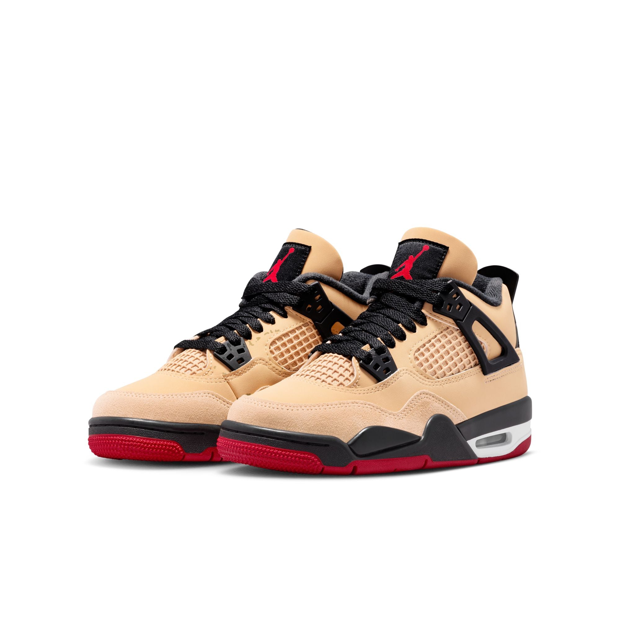 Air Jordan 4 Retro GS "Pizza" - SESAME/FIRE RED-BLACK-WHITE