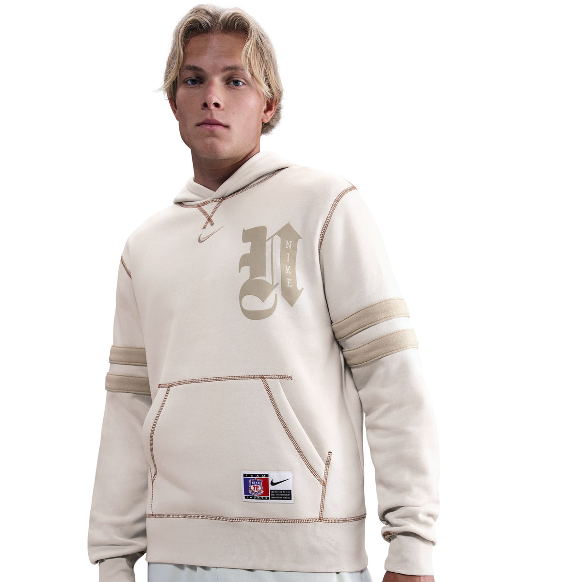 Men&#39;s Nike Fleece Pullover Hoodie - LIGHT BONE