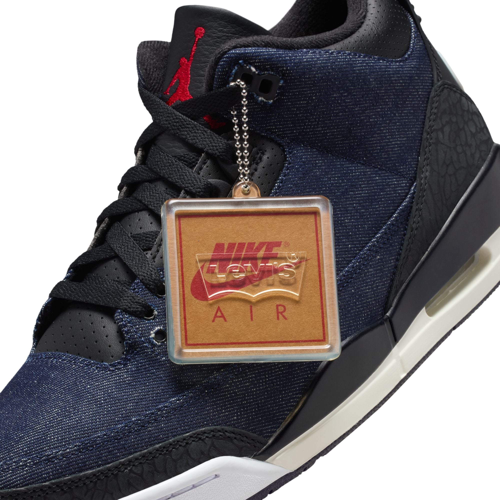 Men's Air Jordan 3 x Levi's® "Indigo and Gym Red" - DENIM/BLACK-SAIL