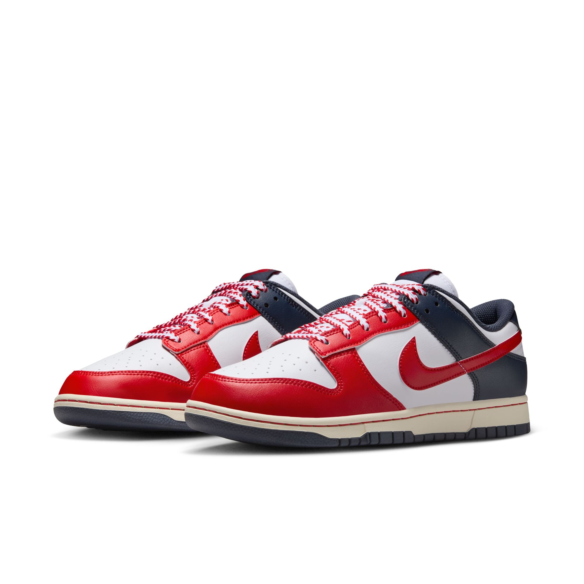 Men's Nike Dunk Low Retro - WHITE/UNIVERSITY RED-THUNDER BLUE