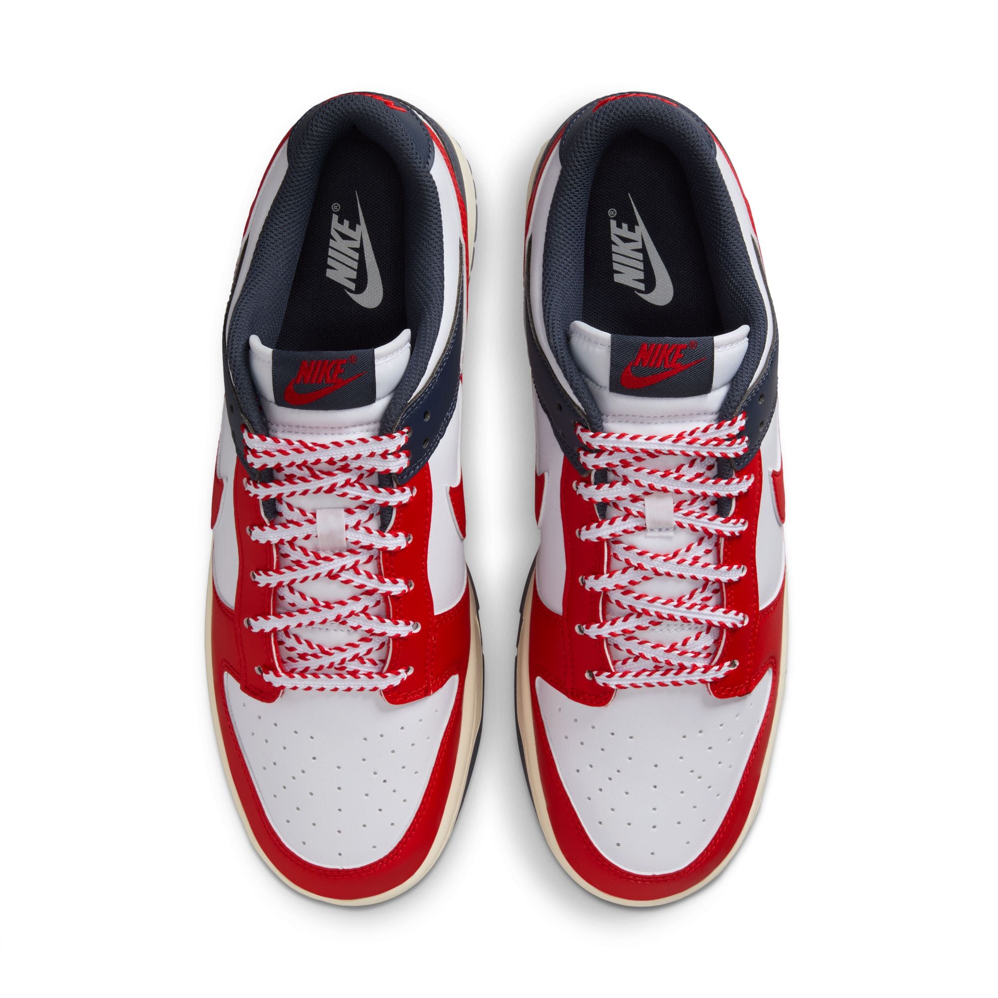 Men's Nike Dunk Low Retro - WHITE/UNIVERSITY RED-THUNDER BLUE
