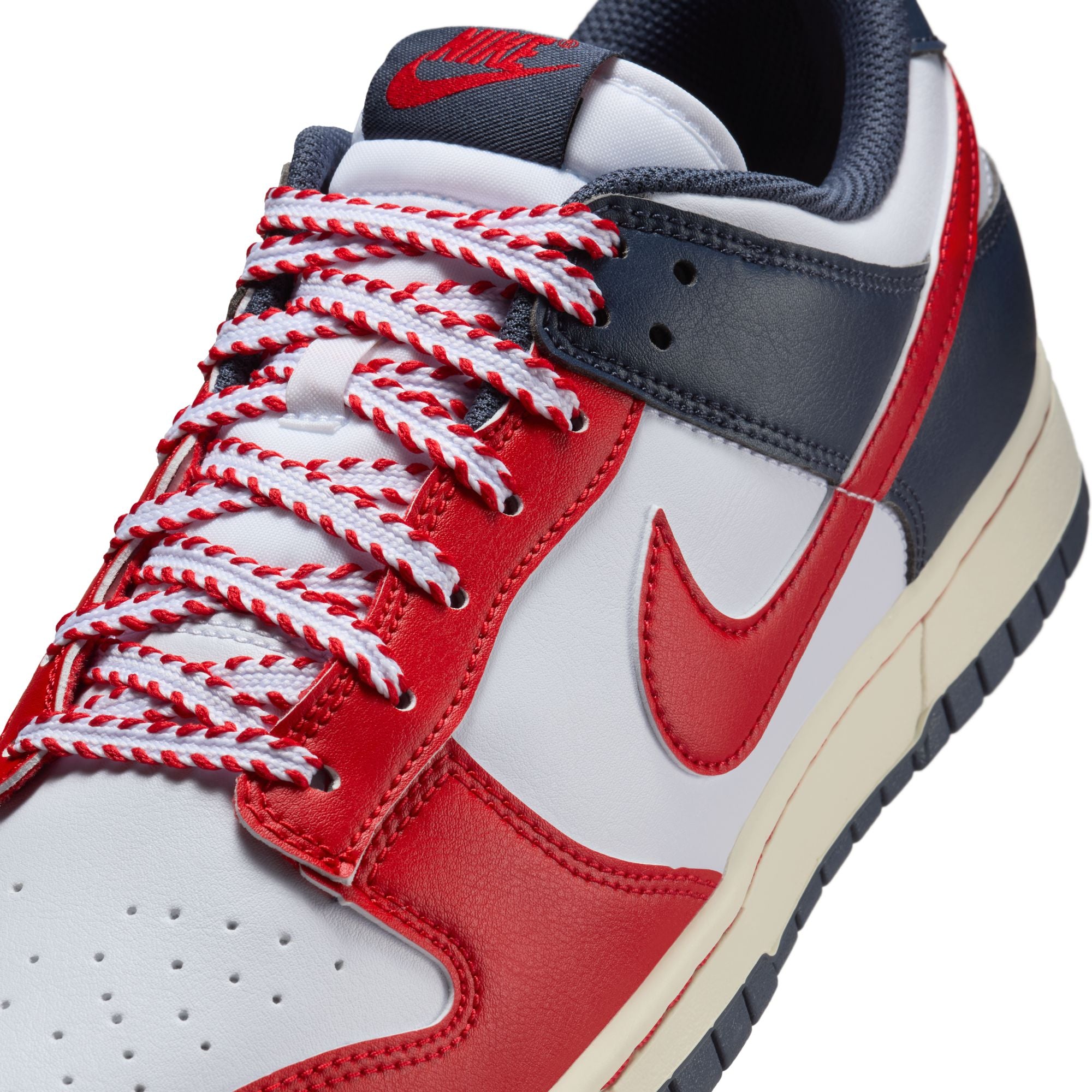 Men's Nike Dunk Low Retro - WHITE/UNIVERSITY RED-THUNDER BLUE