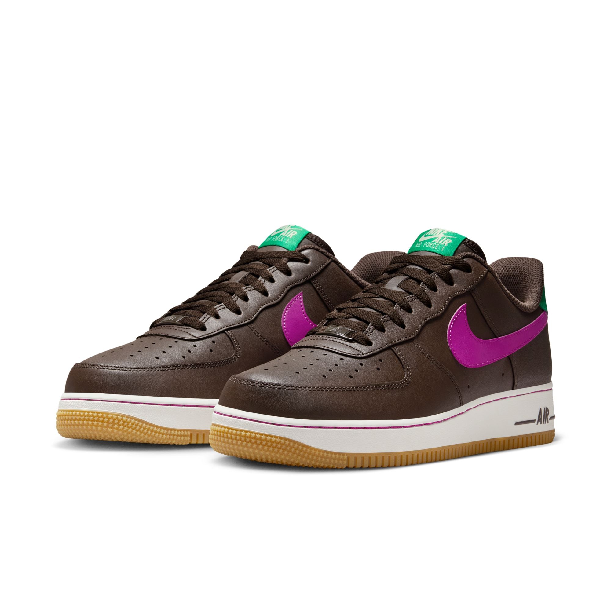 Men's Nike Air Force 1 '07 - BAROQUE BROWN/VIVID PURPLE-STADIUM GREEN