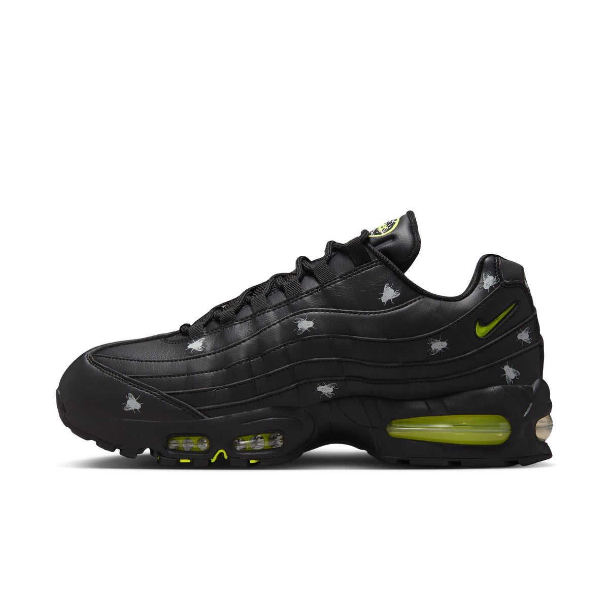 Men&#39;s Nike Air Max 95 Premium &quot;Houseflies&quot; - BLACK/NEON YELLOW-BLACK-MTLC DARK GREY