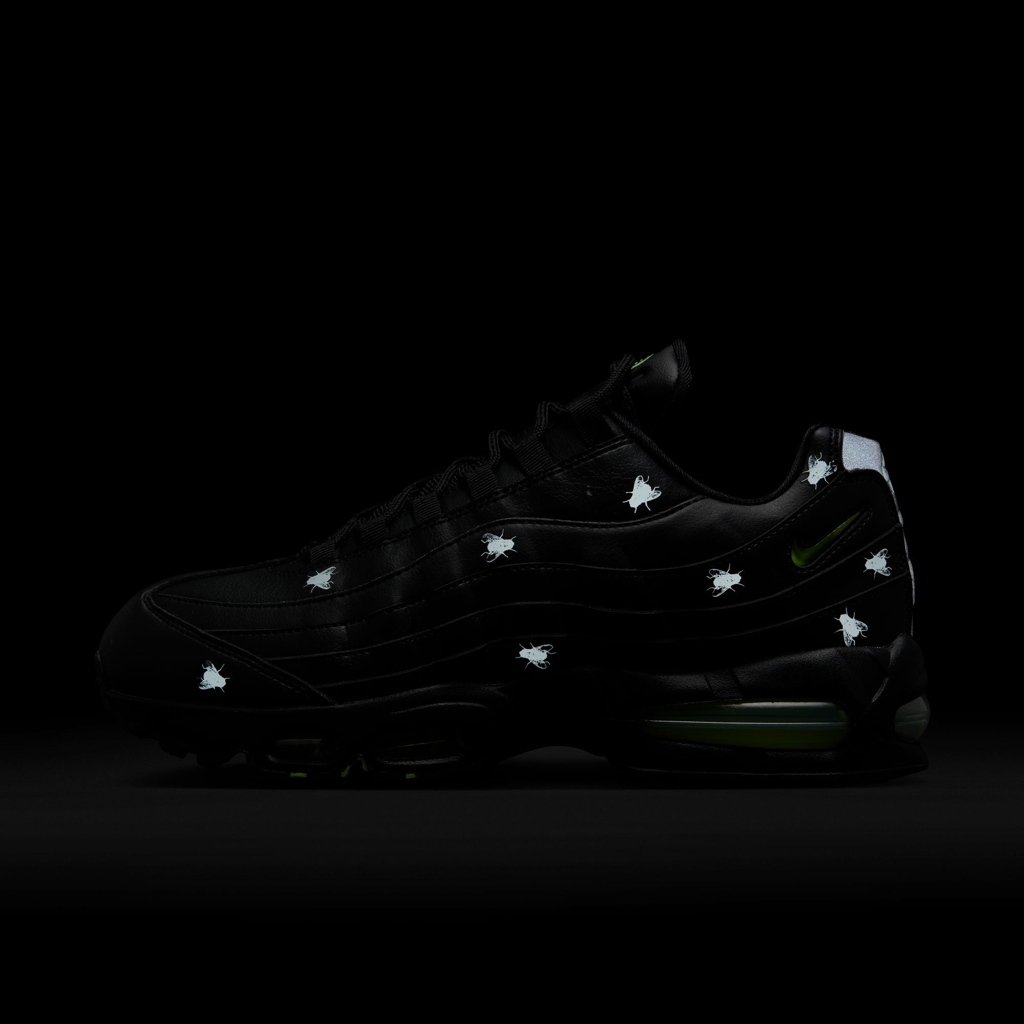 Men's Nike Air Max 95 Premium "Houseflies" - BLACK/NEON YELLOW-BLACK-MTLC DARK GREY