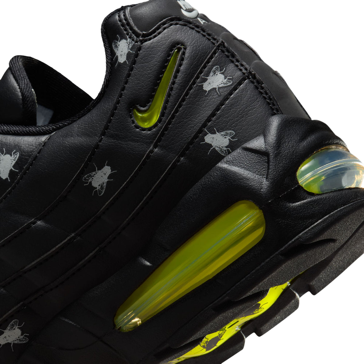 Men&#39;s Nike Air Max 95 Premium &quot;Houseflies&quot; - BLACK/NEON YELLOW-BLACK-MTLC DARK GREY