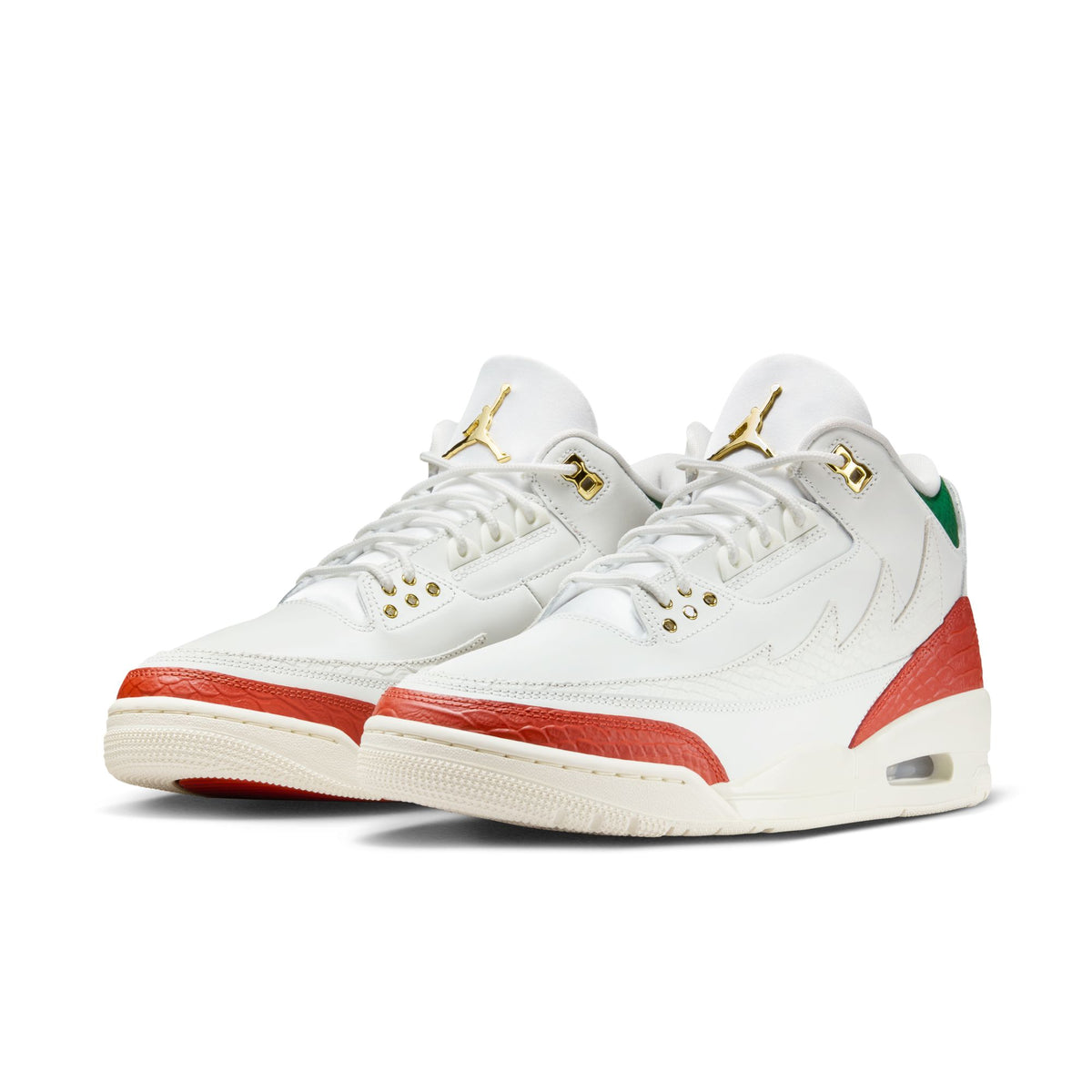 Mne&#39;s Air Jordan 3 Retro &quot;el Vuelo&quot; - SUMMIT WHITE/METALLIC GOLD-PINE GREEN