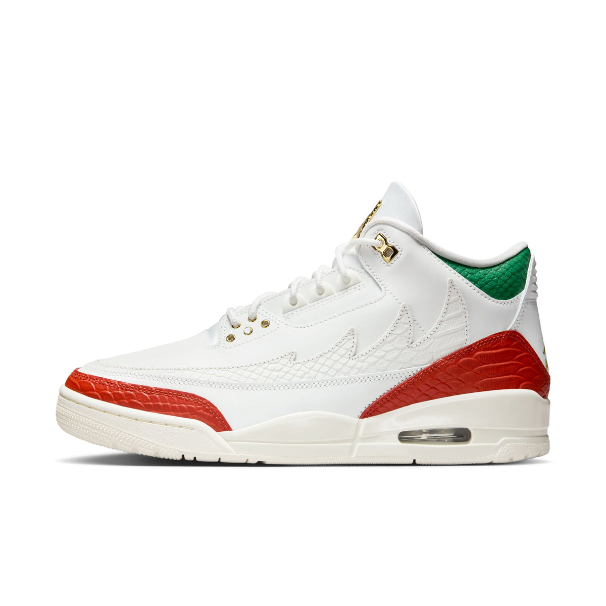 Mne&#39;s Air Jordan 3 Retro &quot;el Vuelo&quot; - SUMMIT WHITE/METALLIC GOLD-PINE GREEN