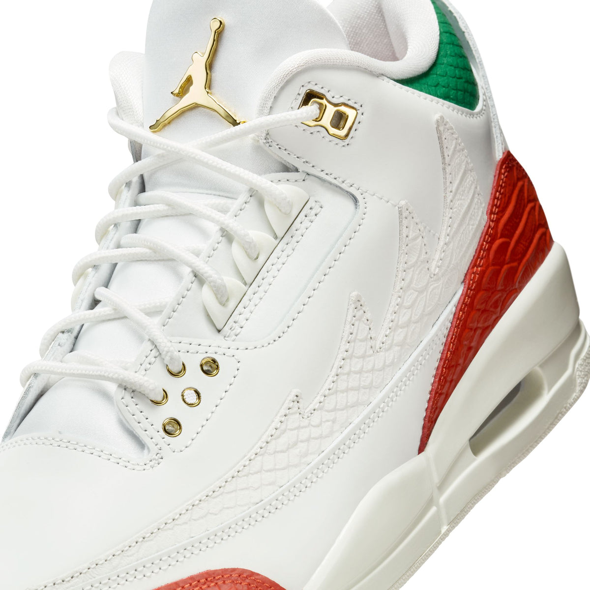 Mne&#39;s Air Jordan 3 Retro &quot;el Vuelo&quot; - SUMMIT WHITE/METALLIC GOLD-PINE GREEN