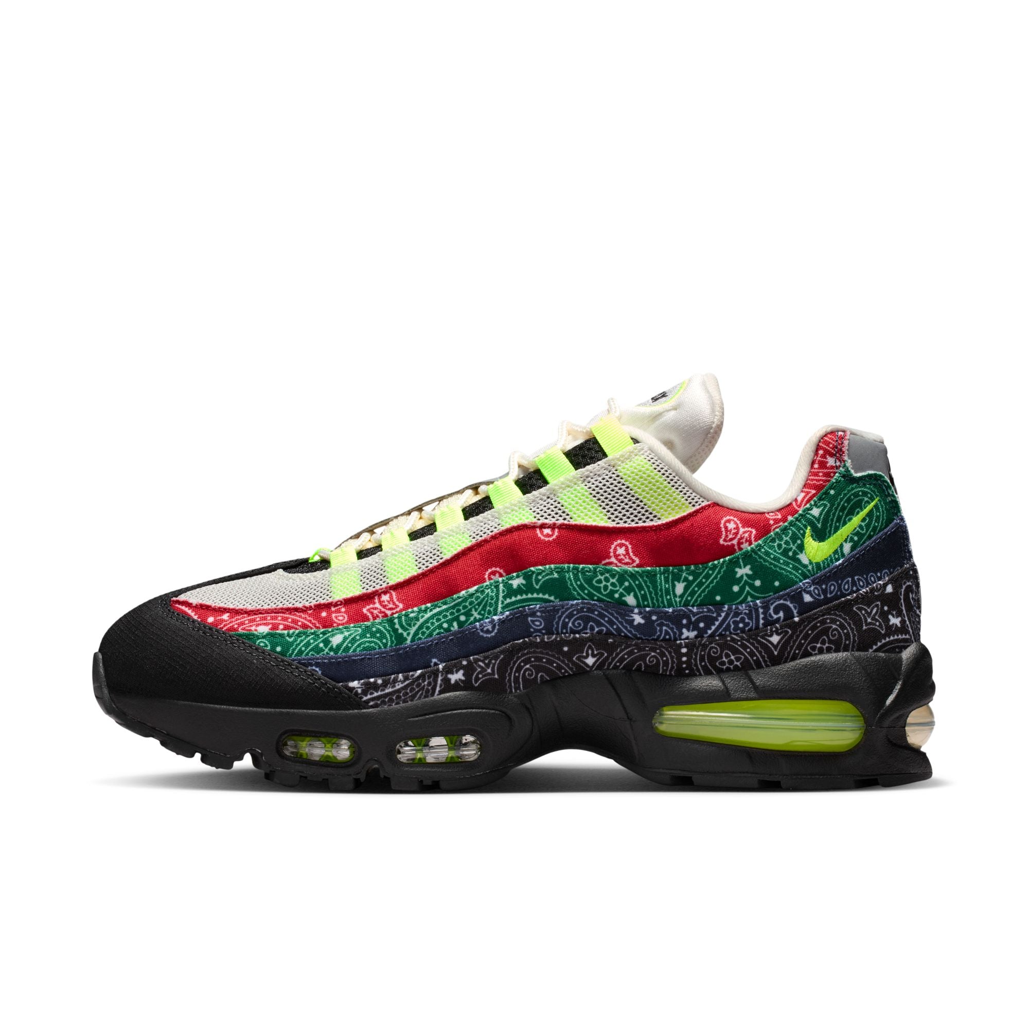 Men's Nike Air Max 95 Big Bubble - SAIL/VOLT-UNIVERSITY RED-SPORT GREEN