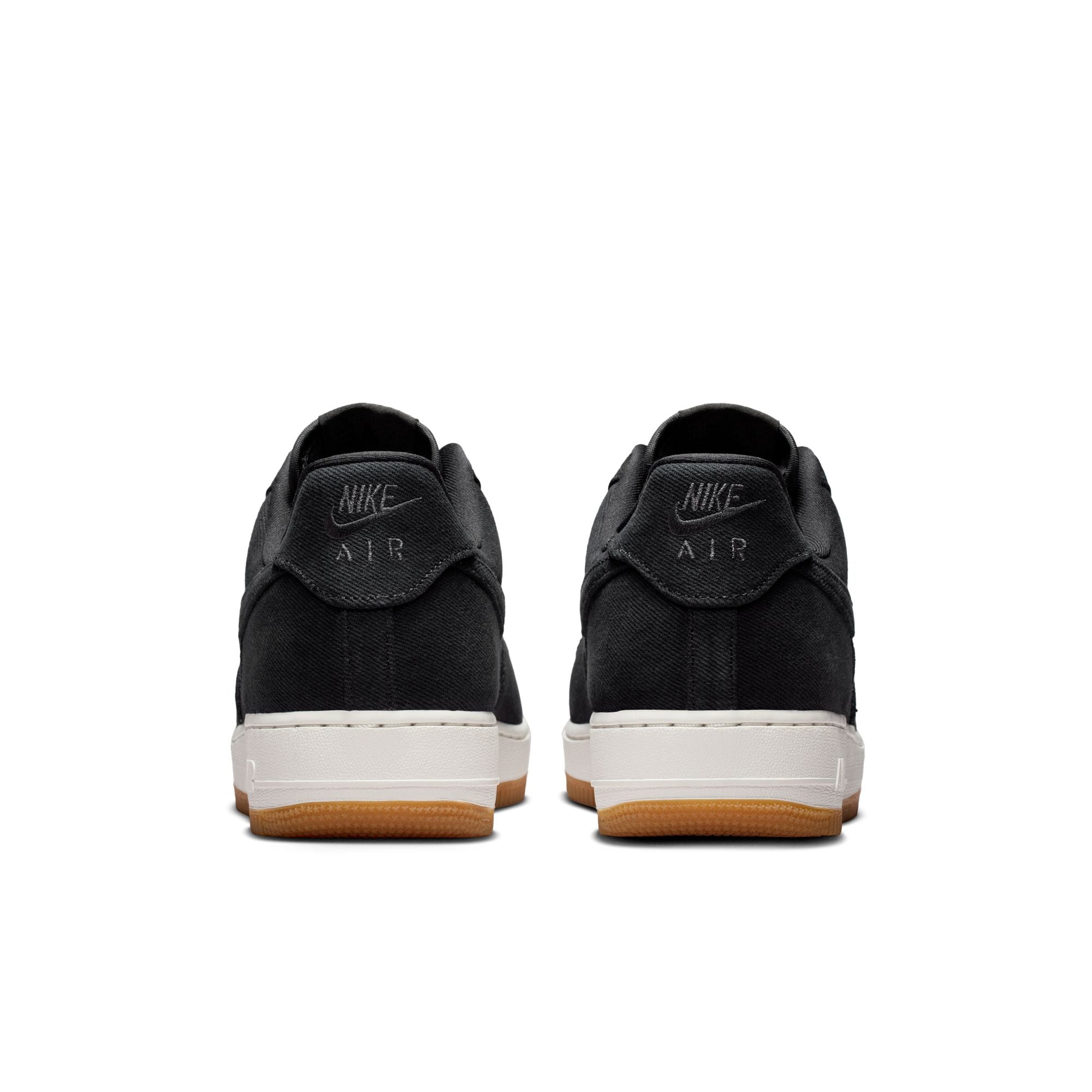 Men's Nike Air Force 1 '07 Lv8 "Denim" - BLACK/BLACK-DK SMOKE GREY-GUM MED BROWN
