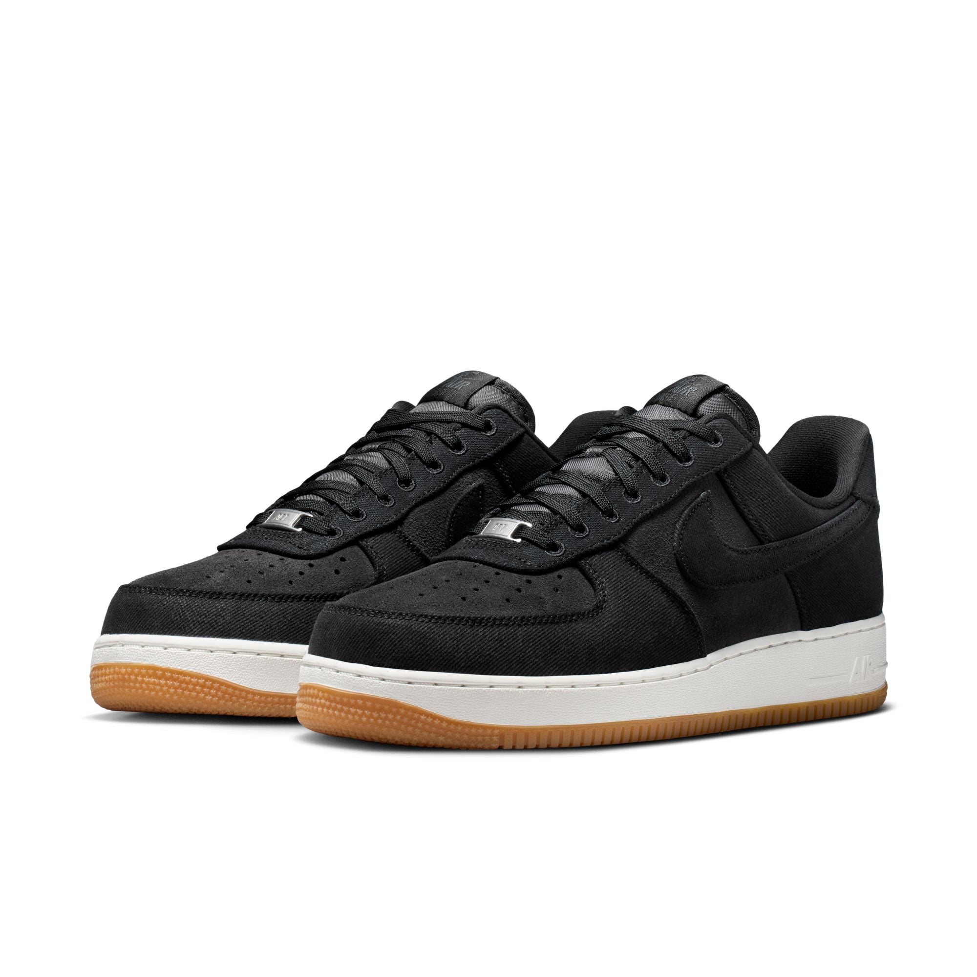 Men's Nike Air Force 1 '07 Lv8 "Denim" - BLACK/BLACK-DK SMOKE GREY-GUM MED BROWN