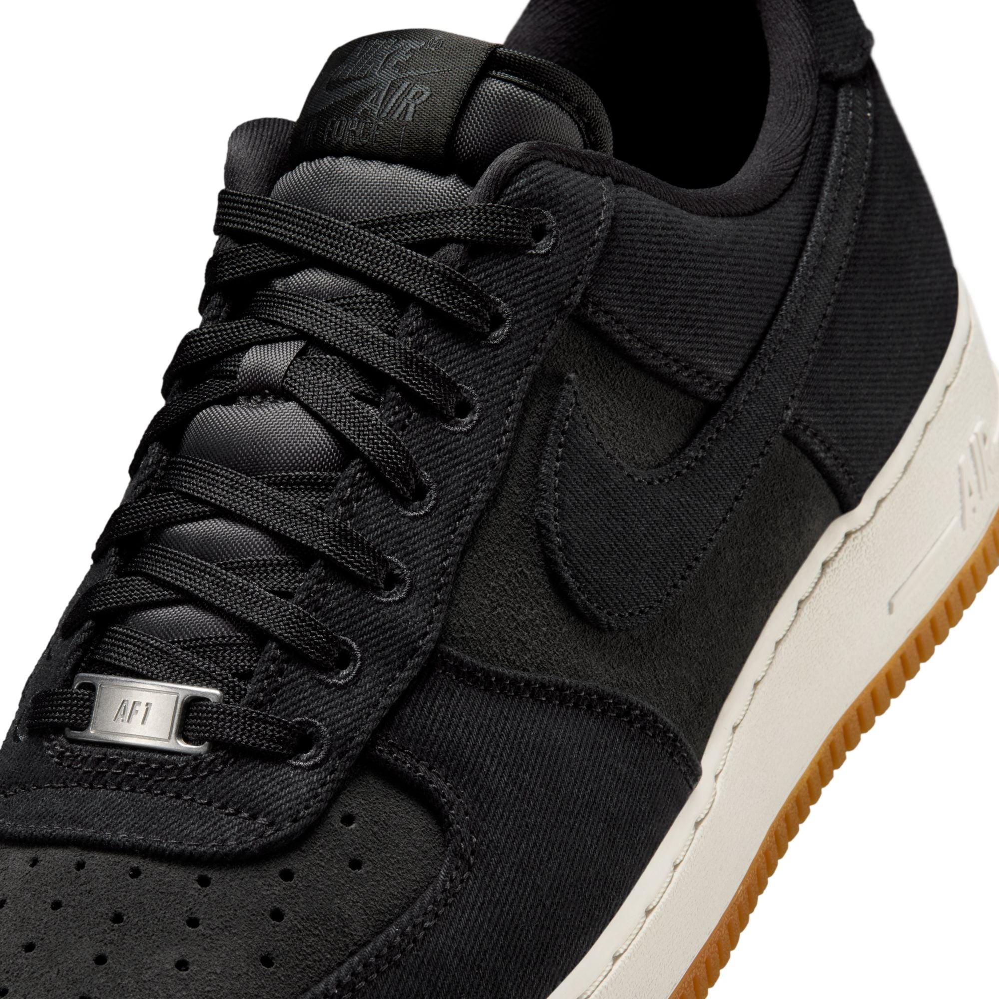 Men's Nike Air Force 1 '07 Lv8 "Denim" - BLACK/BLACK-DK SMOKE GREY-GUM MED BROWN