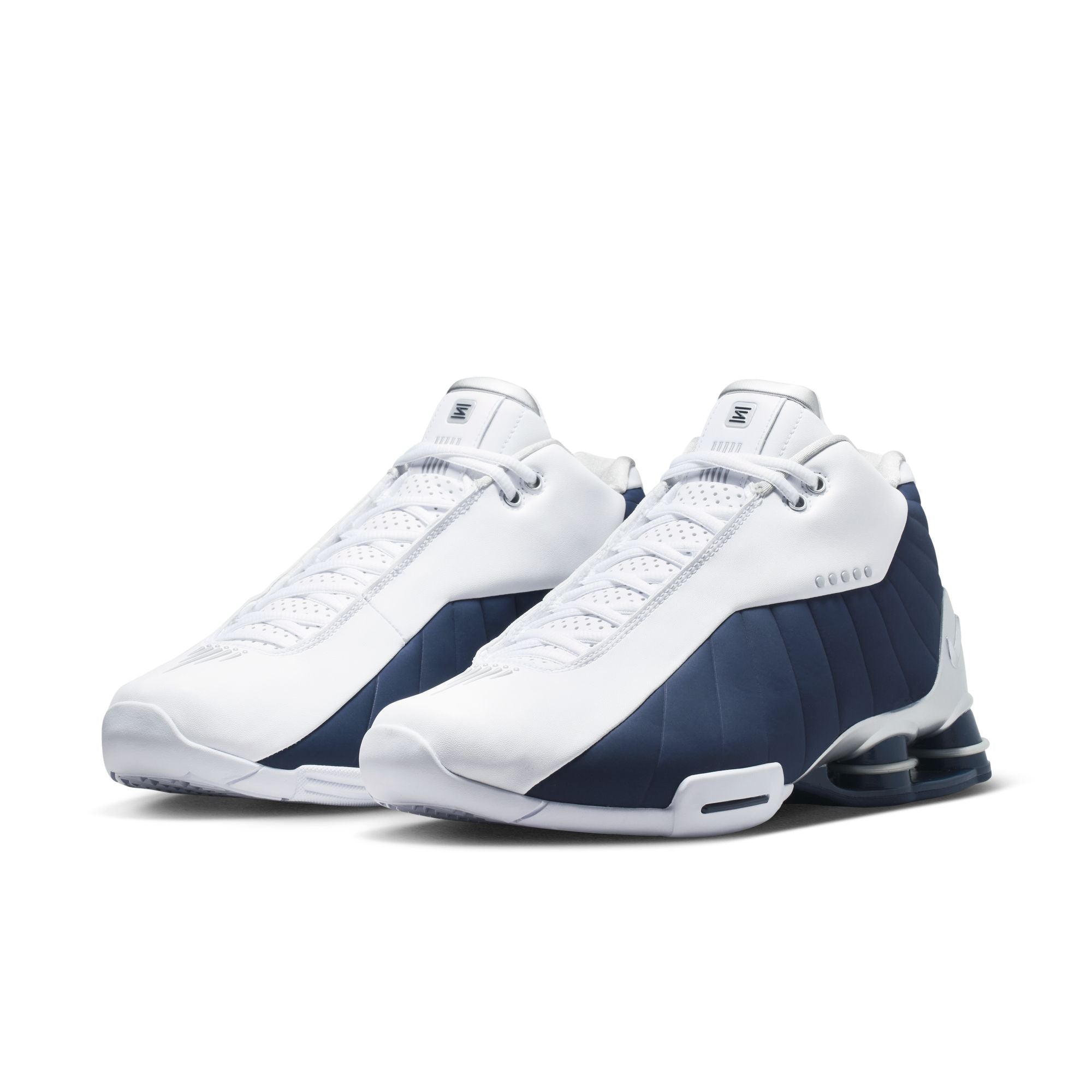 Men's Nike Shox BB4 - WHITE/MIDNIGHT NAVY-METALLIC SILVER