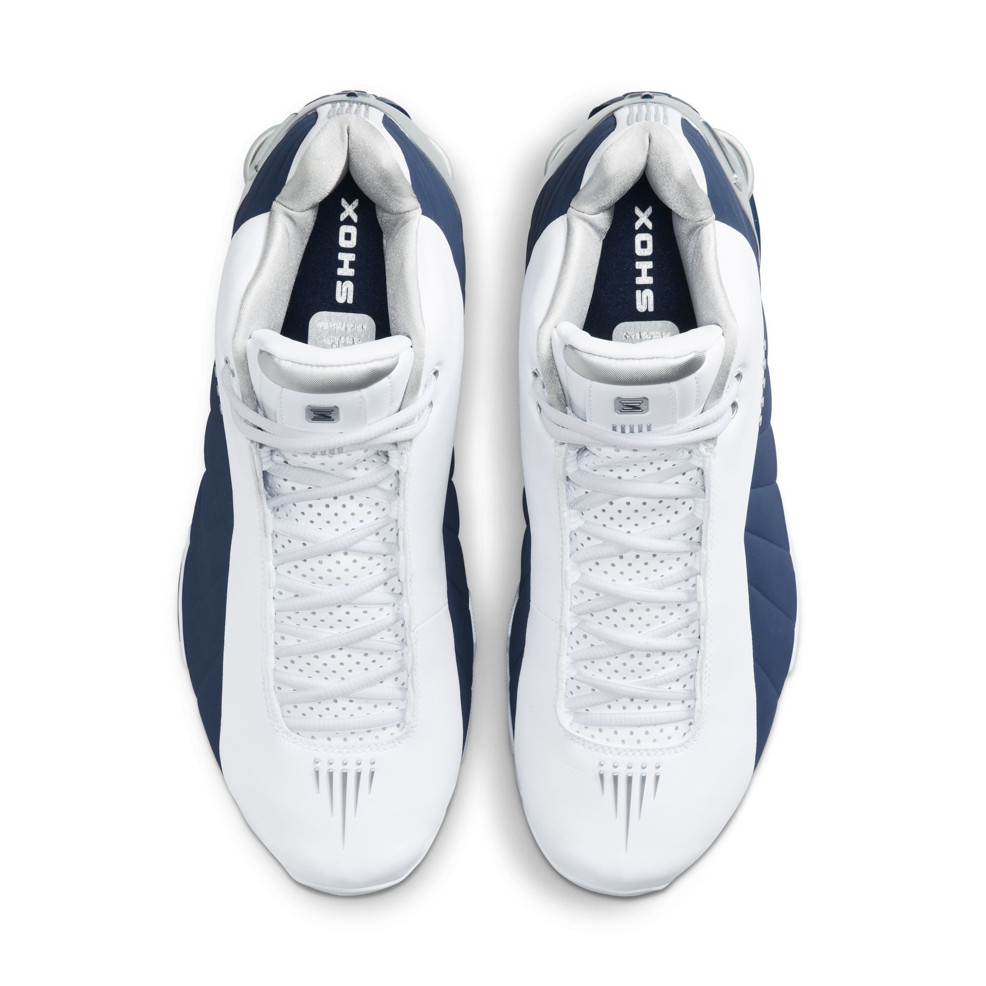 Men's Nike Shox BB4 - WHITE/MIDNIGHT NAVY-METALLIC SILVER
