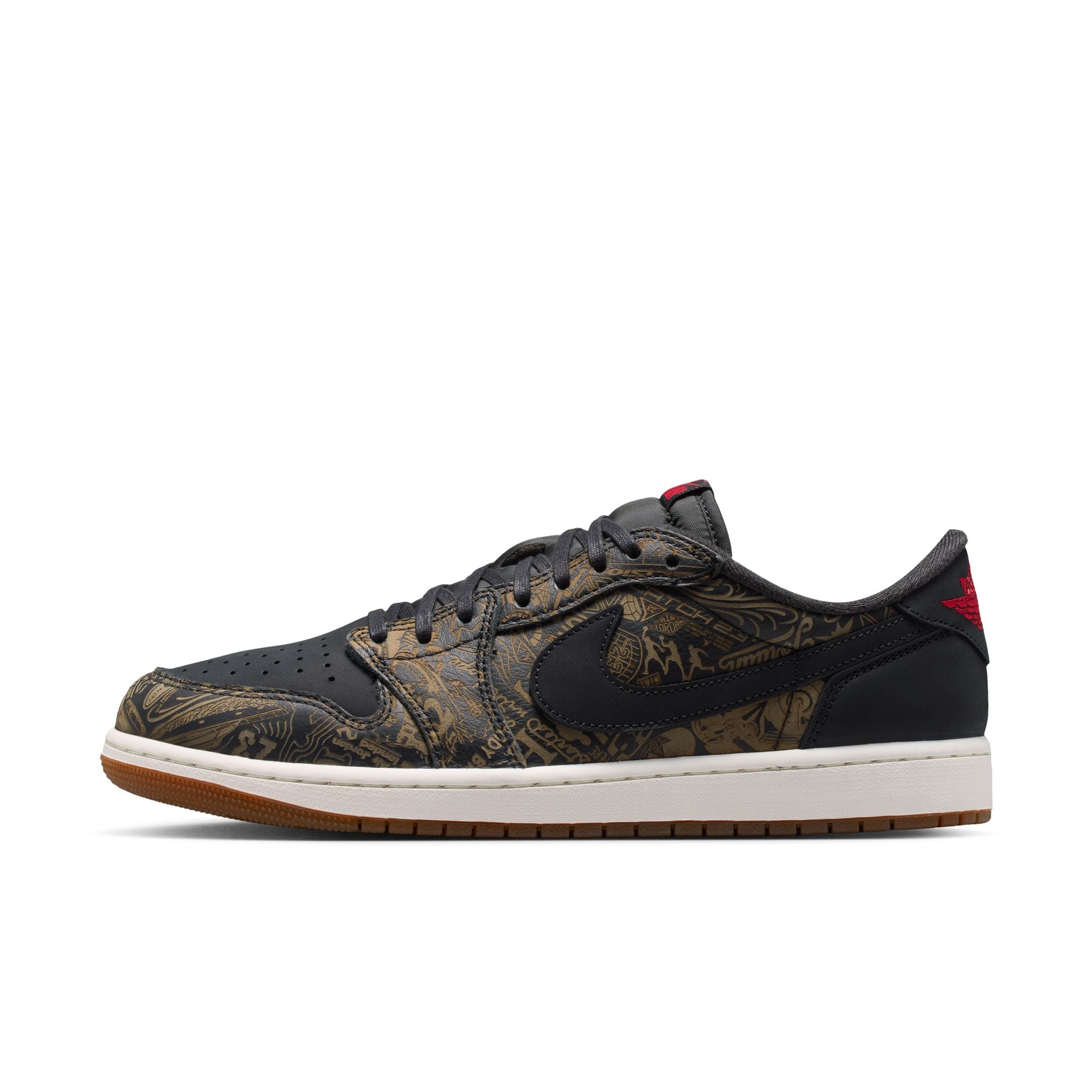 Men's Air Jordan 1 Low OG - BLACK/VARSITY RED-SUMMIT WHITE