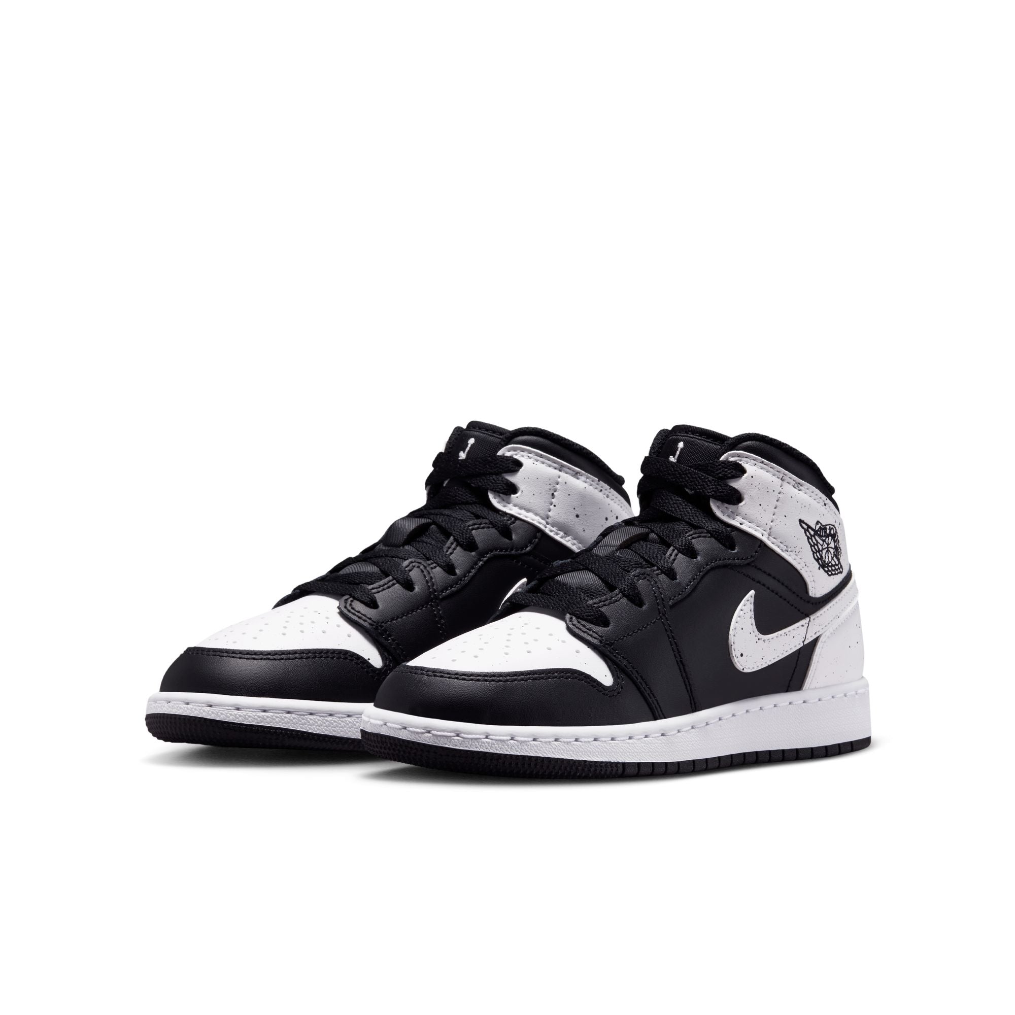 GS Air Jordan 1 Mid - BLACK/WHITE-BLACK