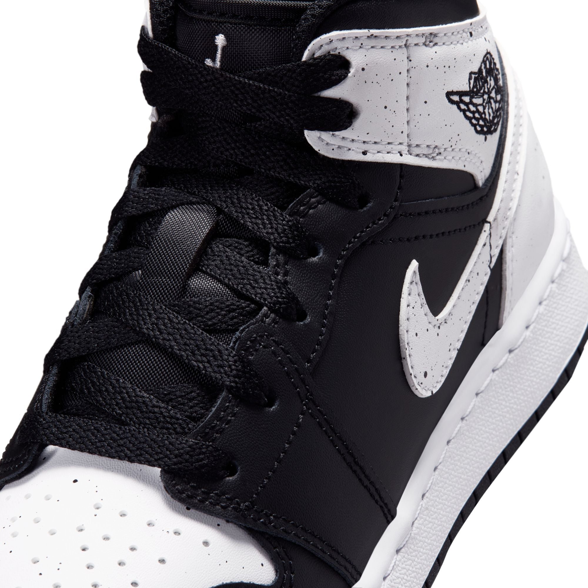 GS Air Jordan 1 Mid - BLACK/WHITE-BLACK