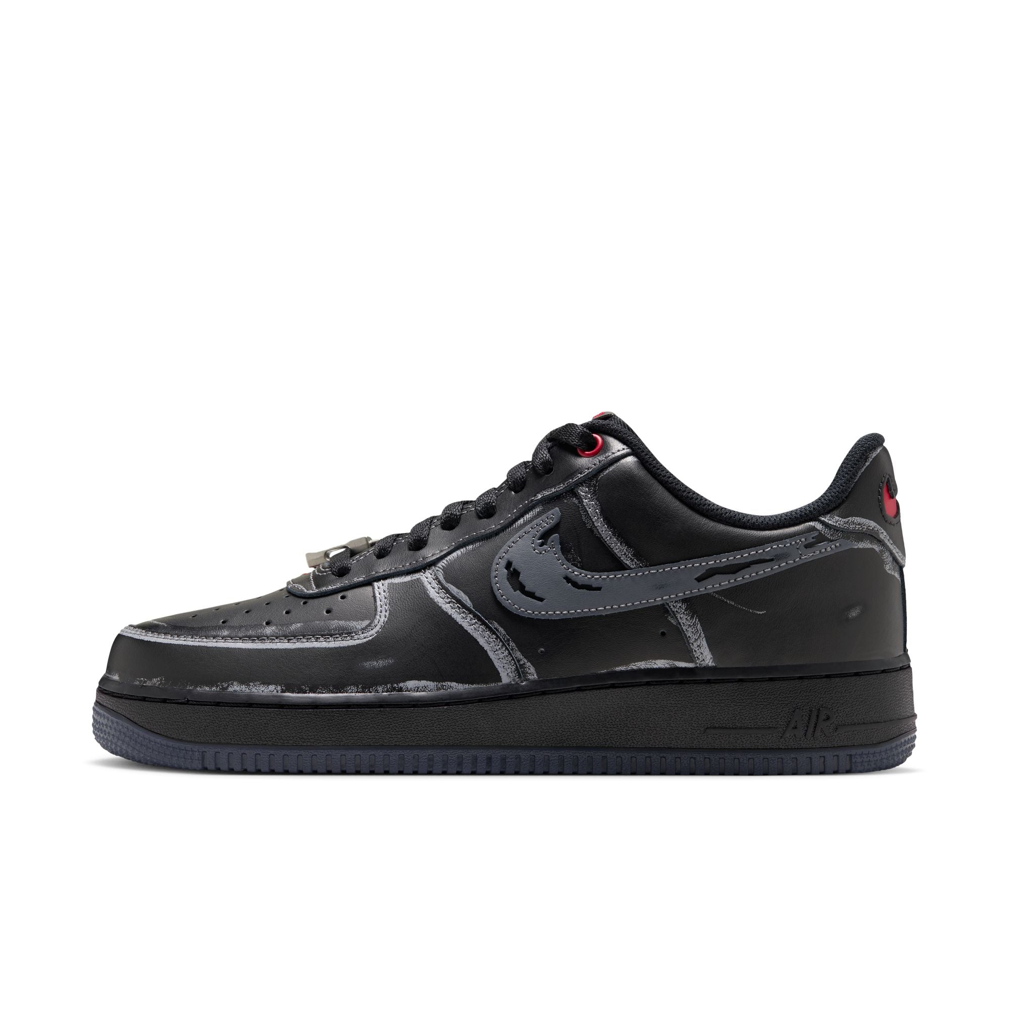 Men's Nike Air Force 1 '07 - BLACK/STEALTH-GYM RED-METALLIC SILVER
