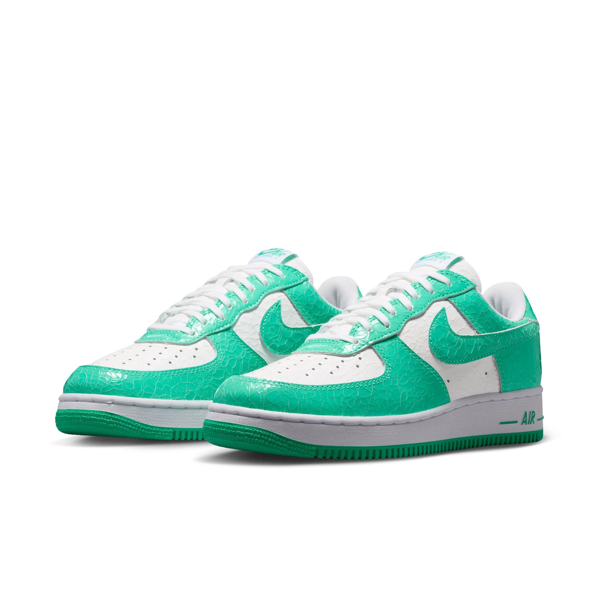 Men's Nike Air Force 1 Cracked Leather - MENTA/WHITE