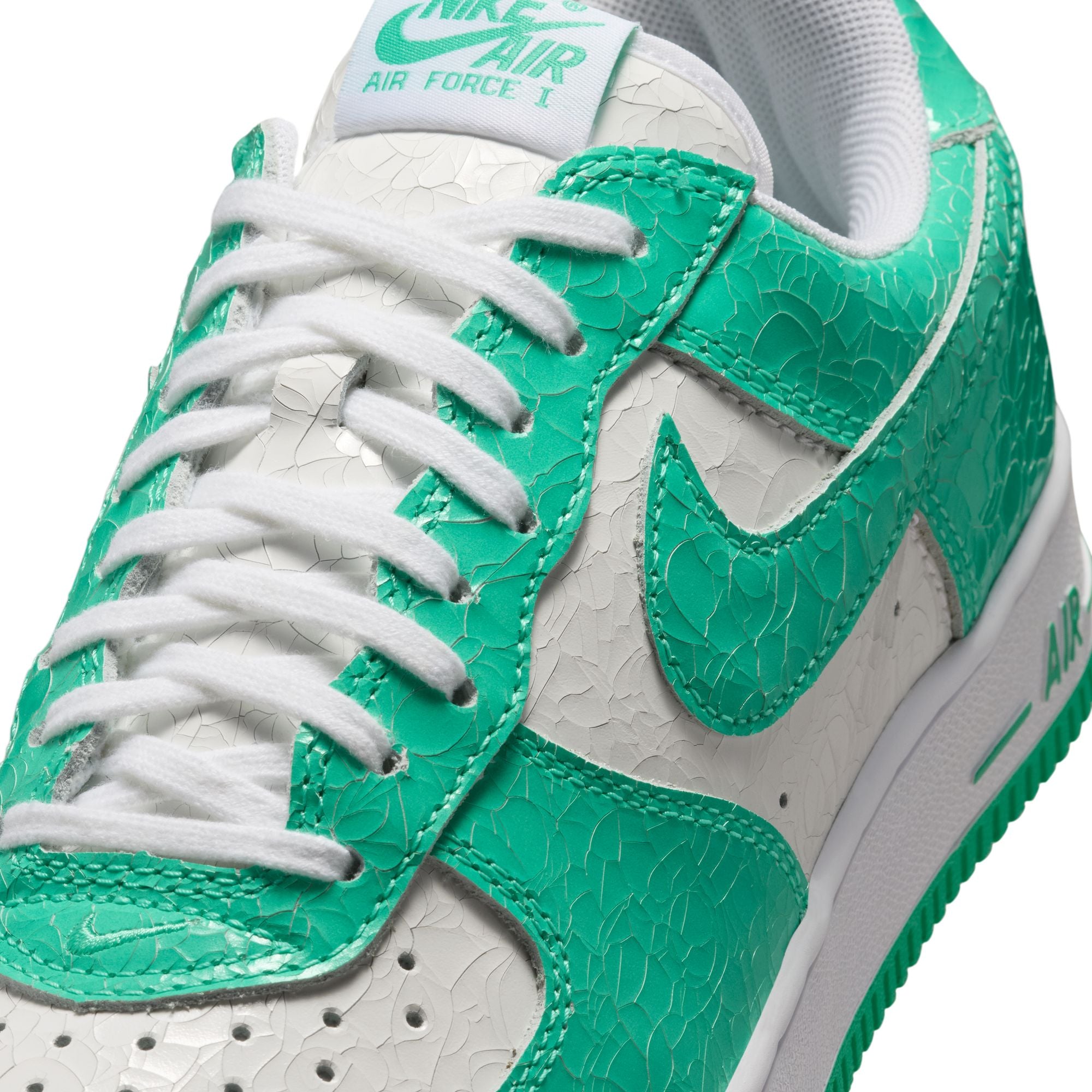 Men's Nike Air Force 1 Cracked Leather - MENTA/WHITE