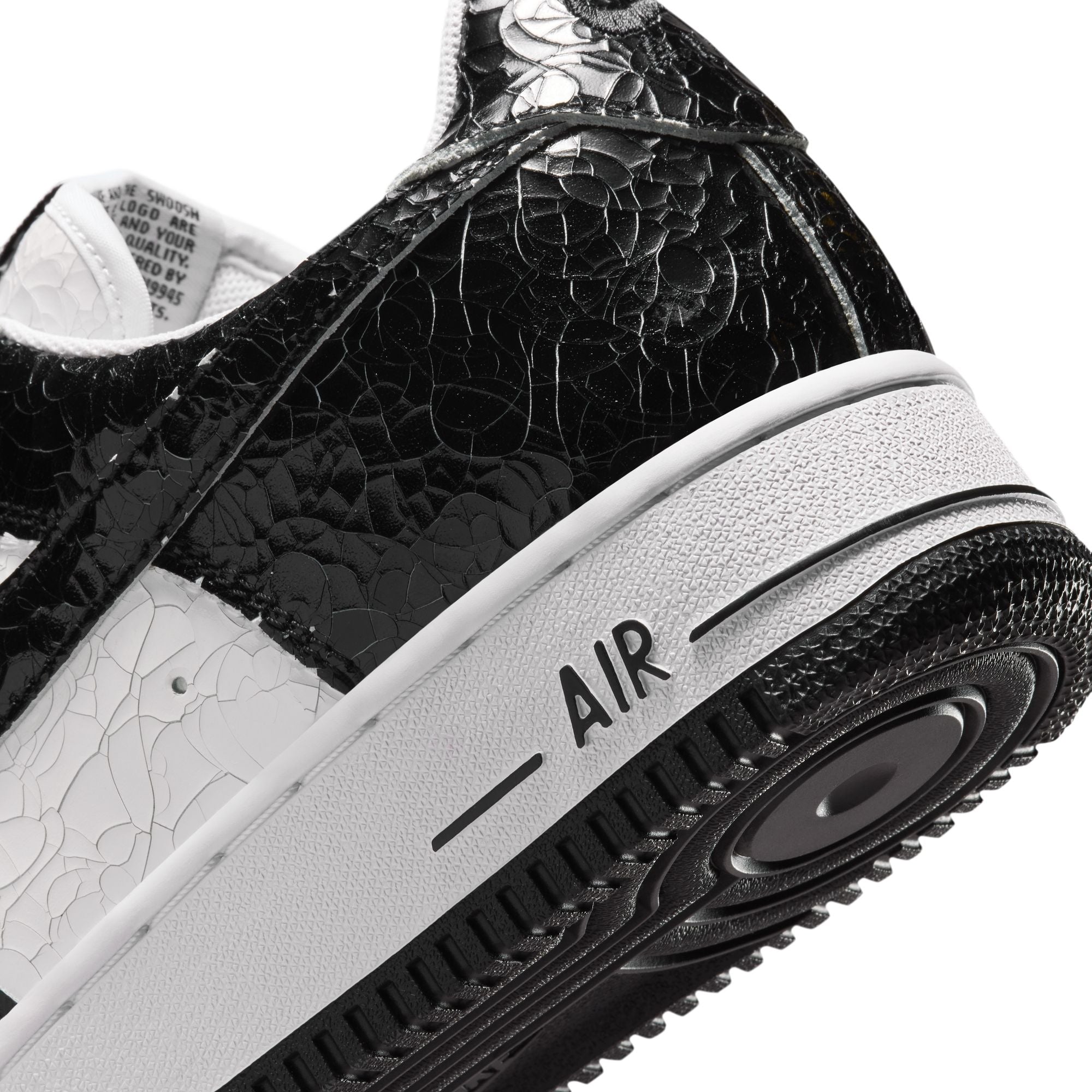 Men's Nike Air Force 1 Cracked Leather - BLACK/WHITE