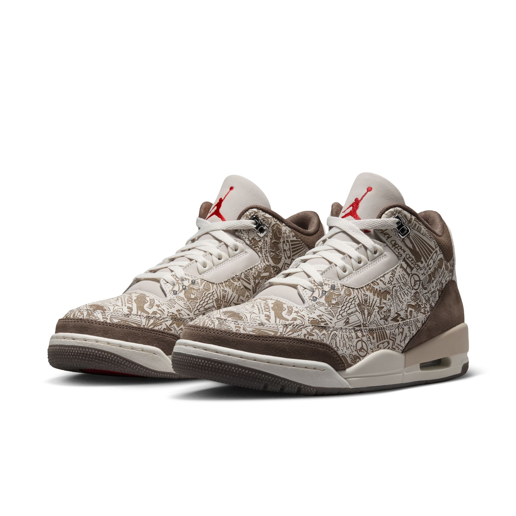 Men's Air Jordan 3 Retro Laser - PHANTOM/UNIVERSITY RED-PALOMINO-SAIL