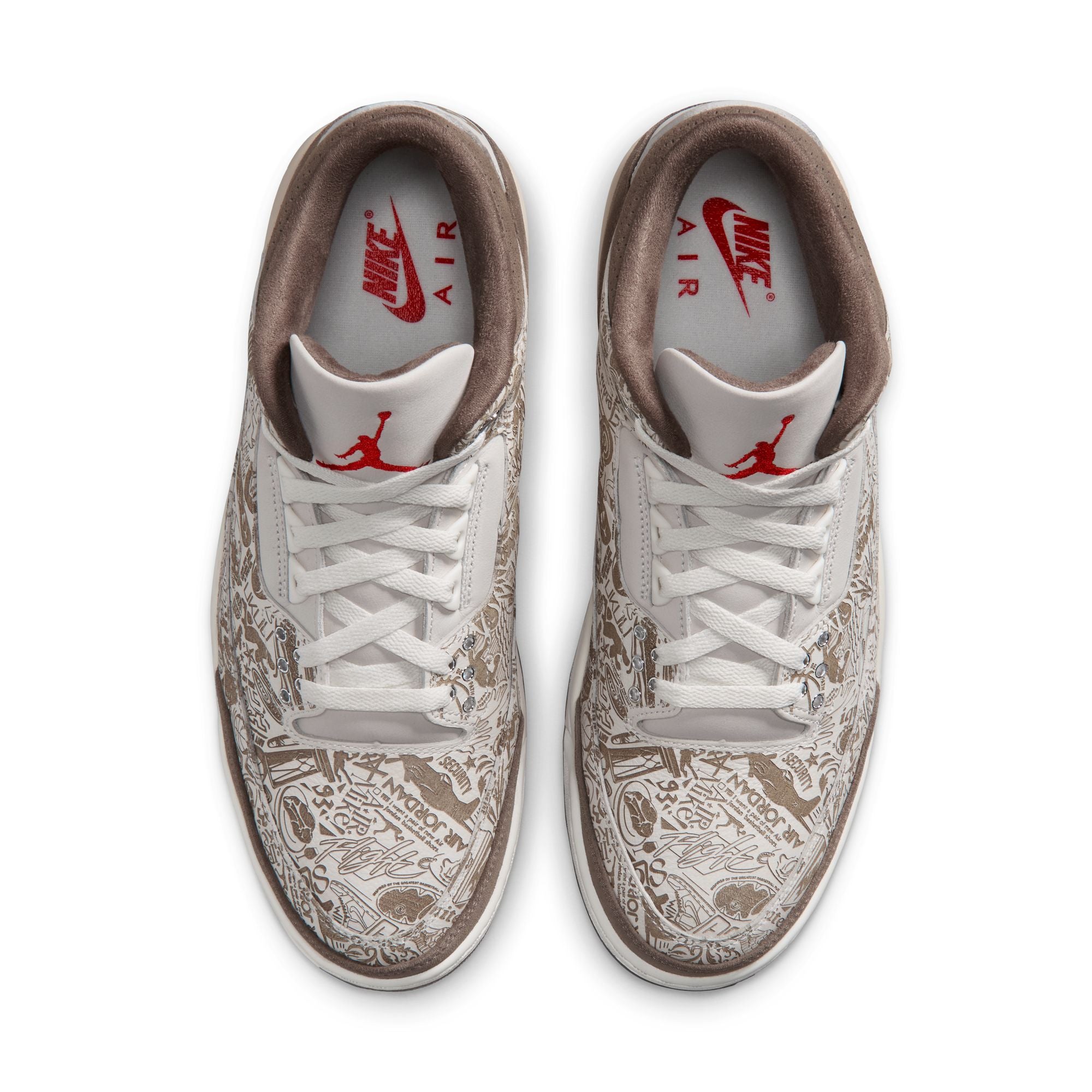 Men's Air Jordan 3 Retro Laser - PHANTOM/UNIVERSITY RED-PALOMINO-SAIL