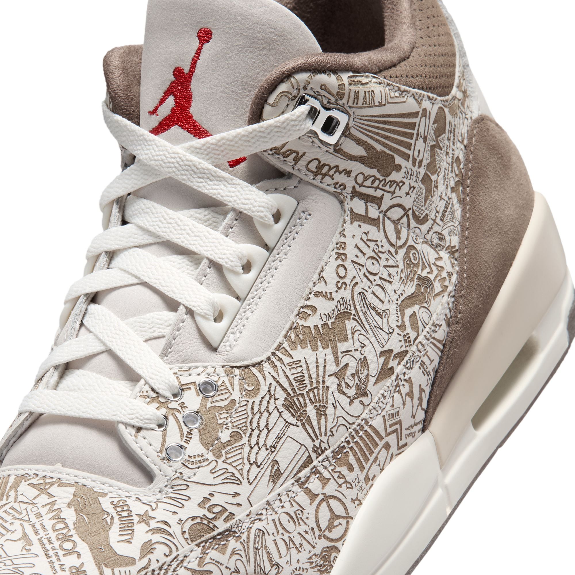 Men's Air Jordan 3 Retro Laser - PHANTOM/UNIVERSITY RED-PALOMINO-SAIL