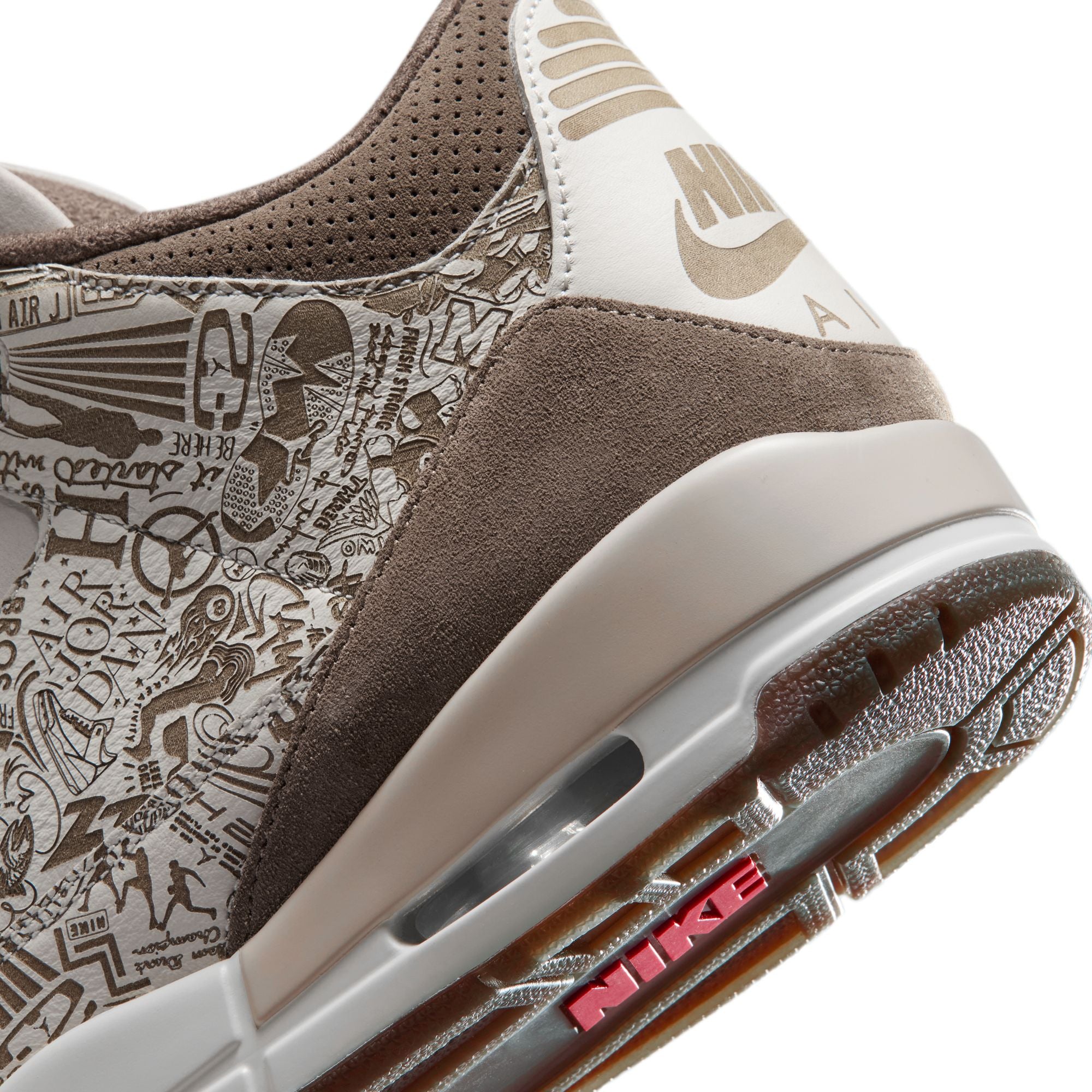 Men's Air Jordan 3 Retro Laser - PHANTOM/UNIVERSITY RED-PALOMINO-SAIL
