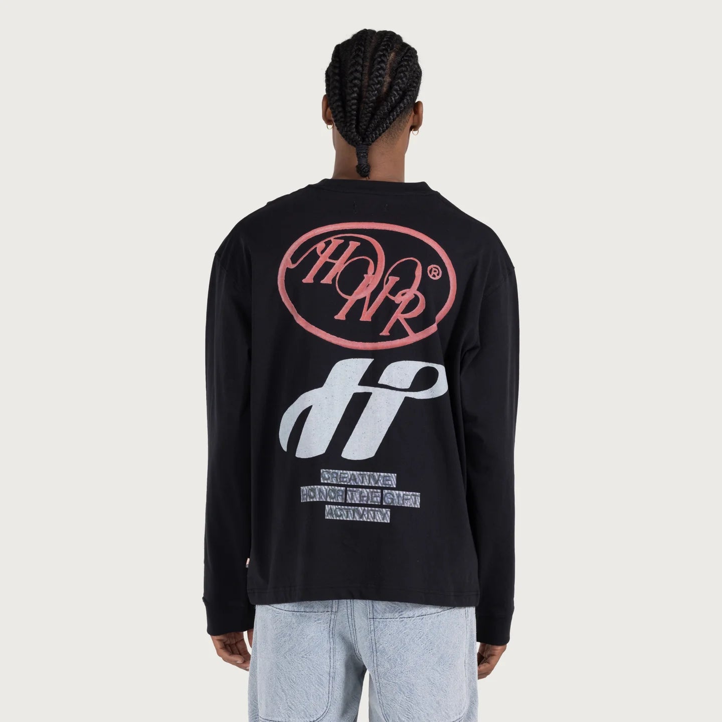 Honor the Gift C-fall Pop Art Long Sleeve Sweater - BLACK