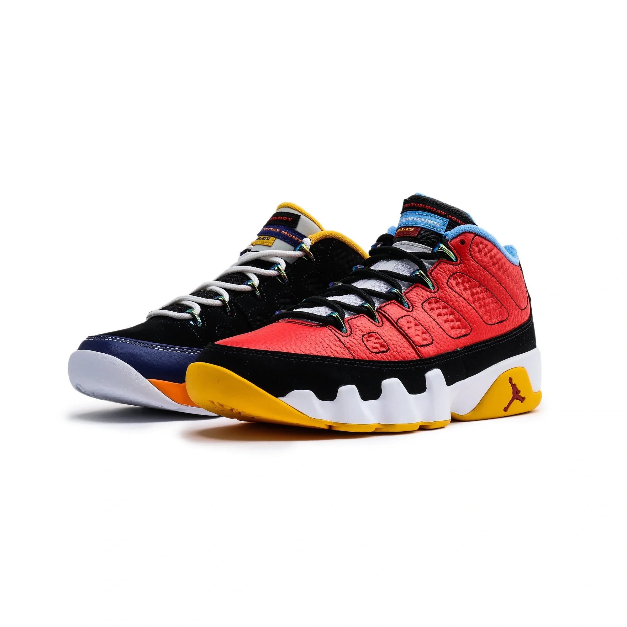 Men's Air Jordan 9 Retro Low "What the Kilroy" - BLACK/CHALLENGE RED-DEEP ROYAL BLUE