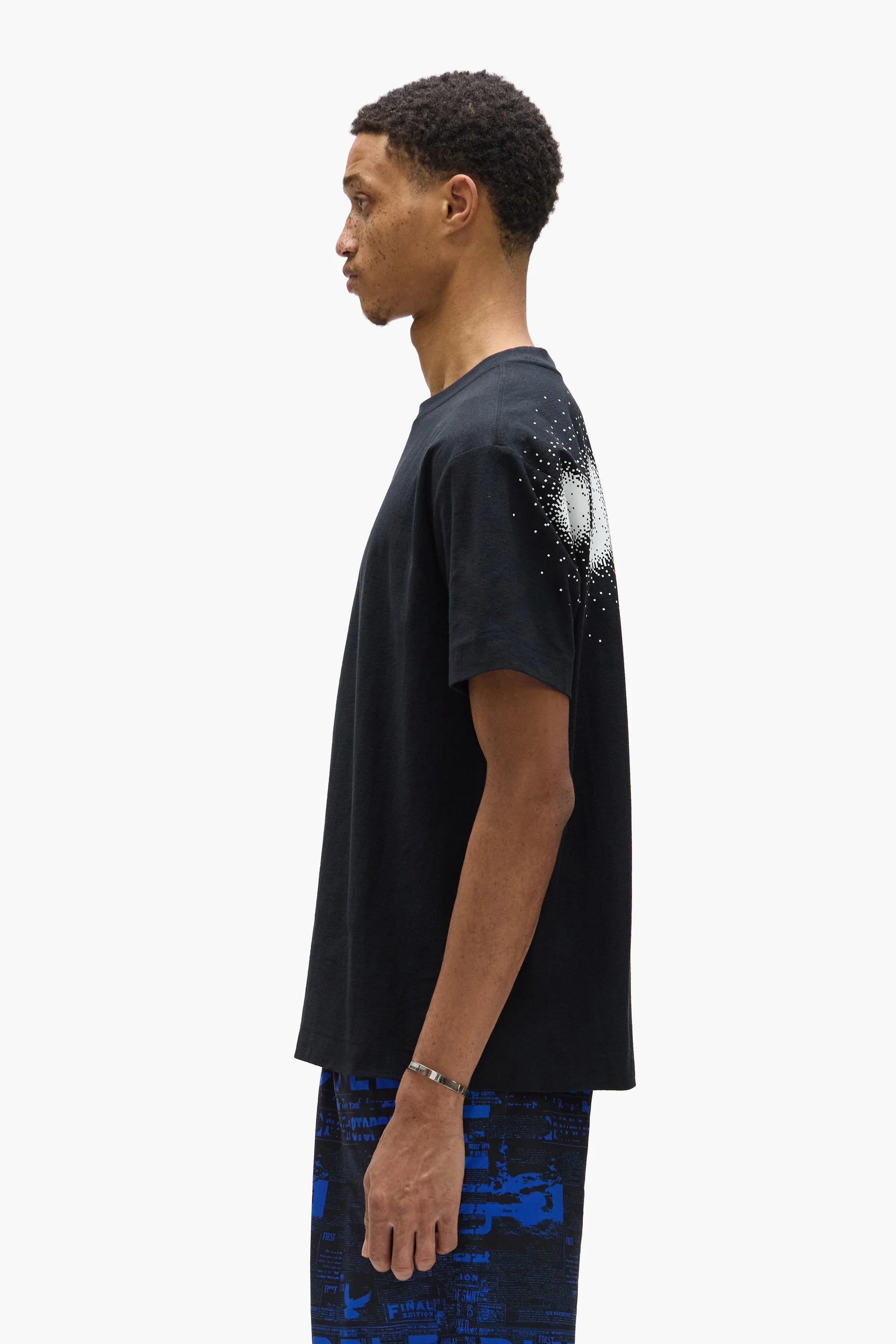Purple Brand Pixalated Jersey Ss Tee - BLACK/WHITE