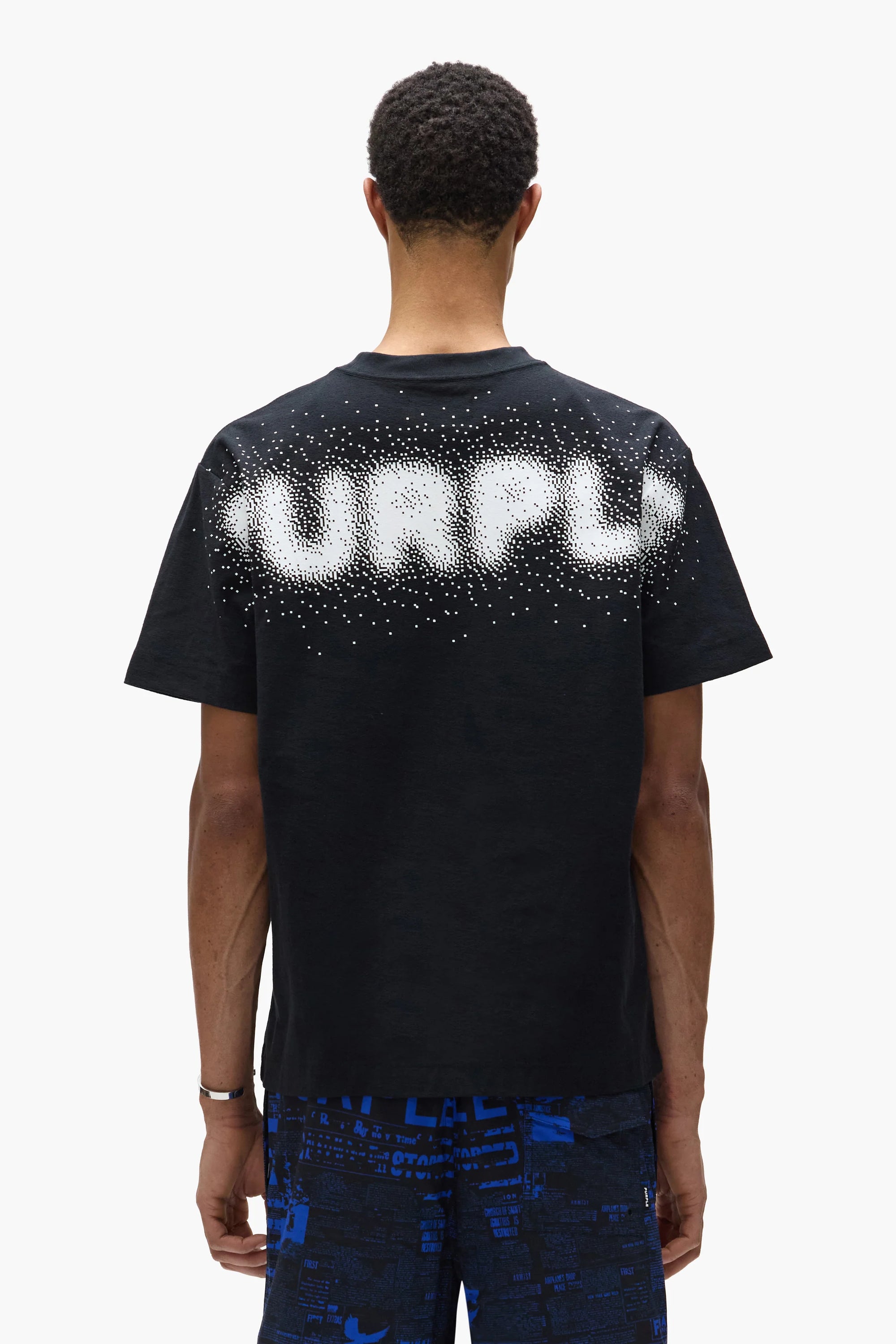 Purple Brand Pixalated Jersey Ss Tee - BLACK/WHITE