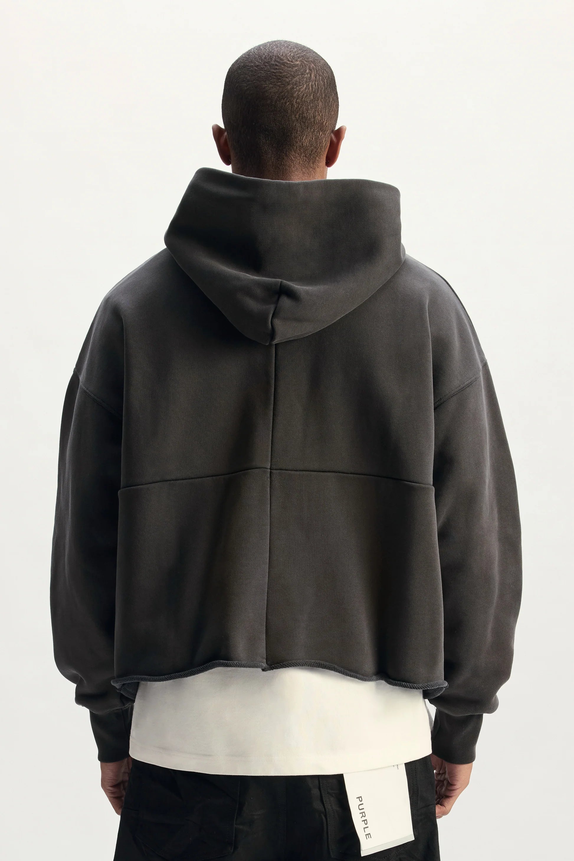 Purple Brand Fleece Oversized Hoodie - BLACK