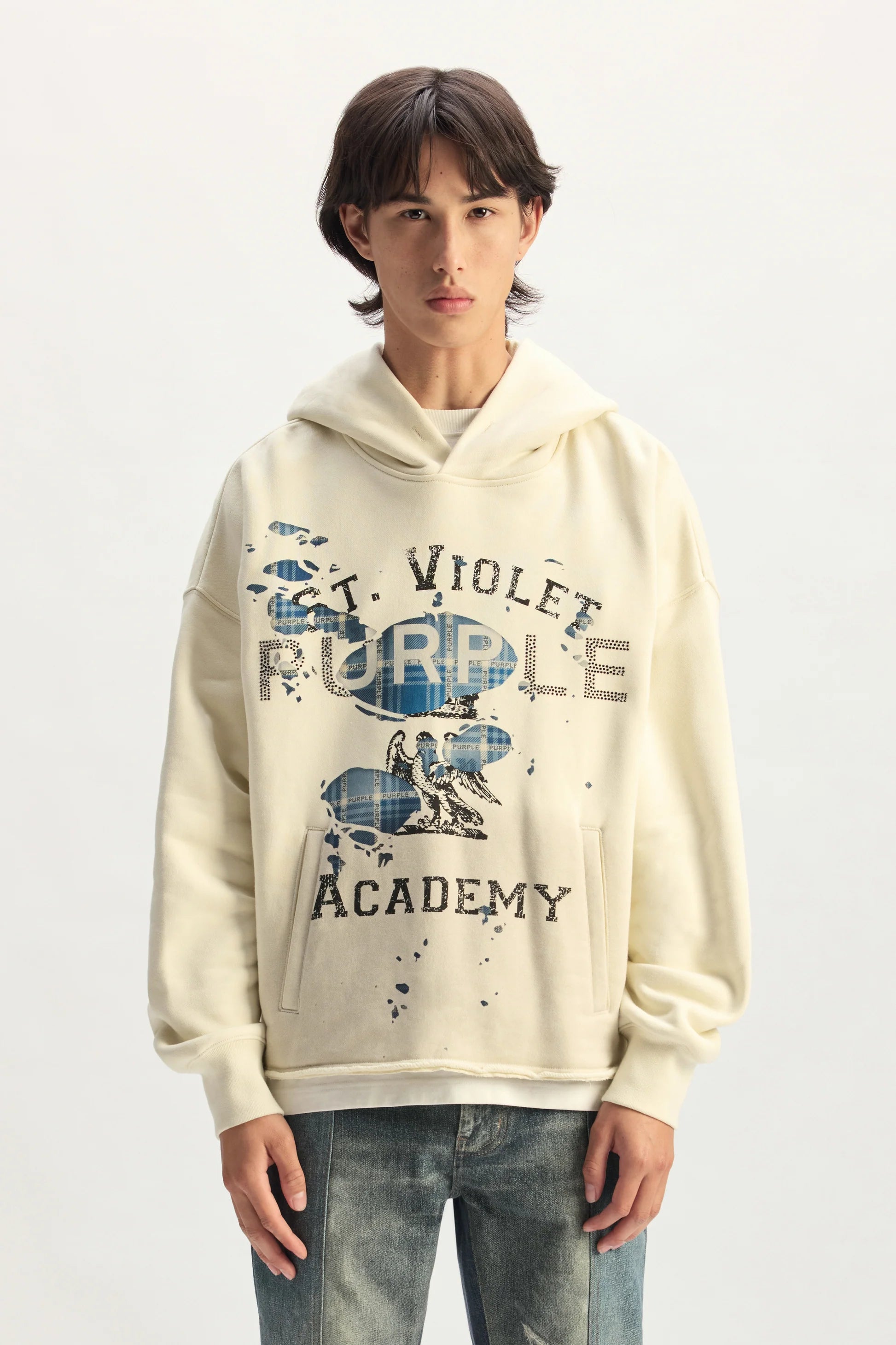 Purple Brand St. Violet Layers Hoodie - OFF WHITE