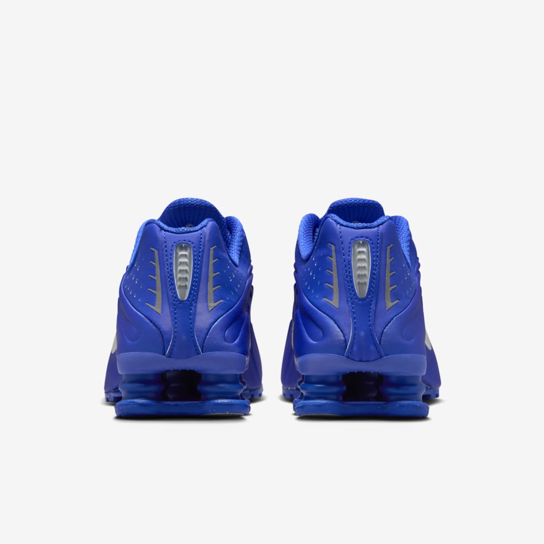 Nike shox blue and white best sale