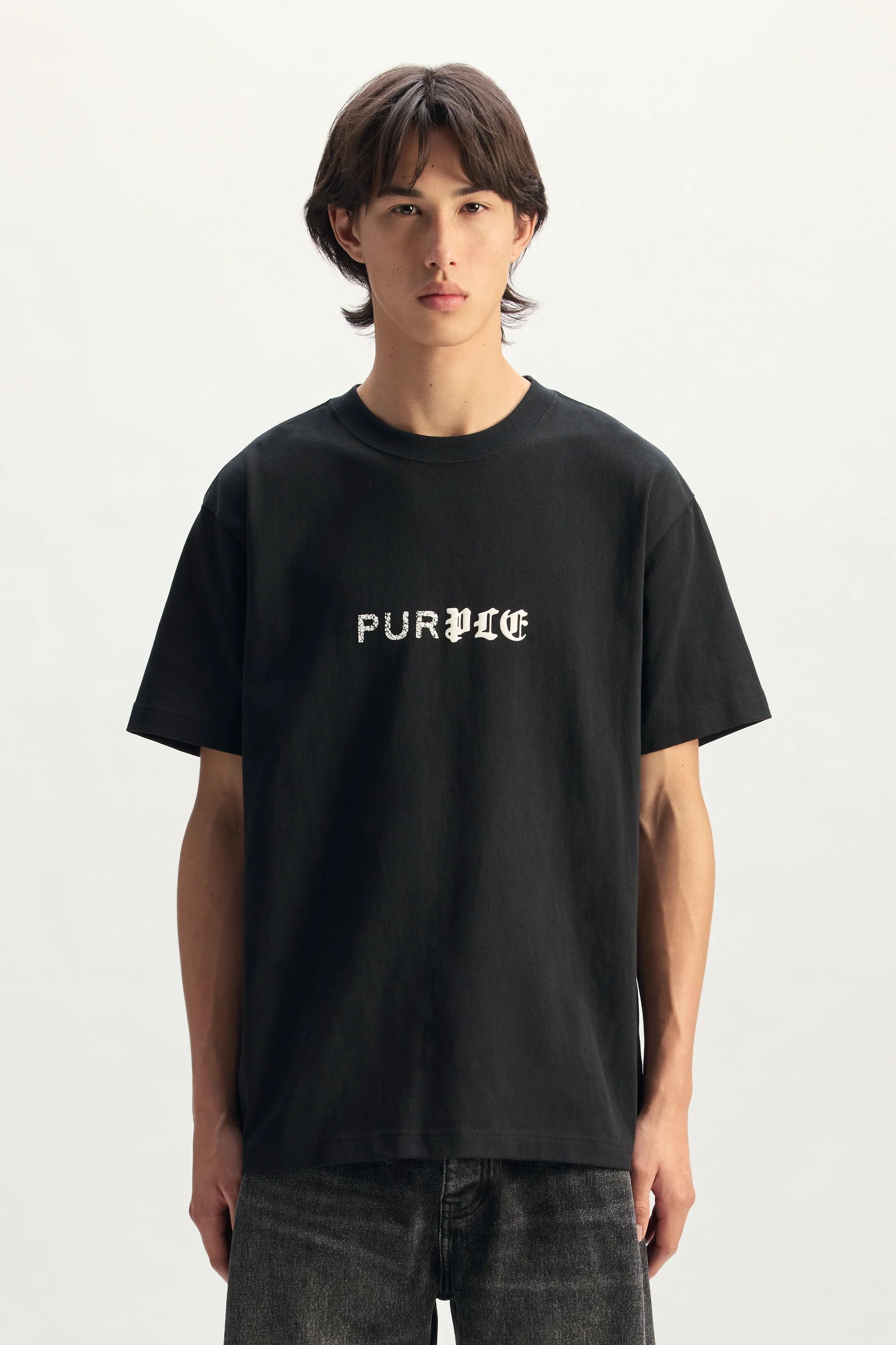 Purple Brand Half & Half Tee - BLACK