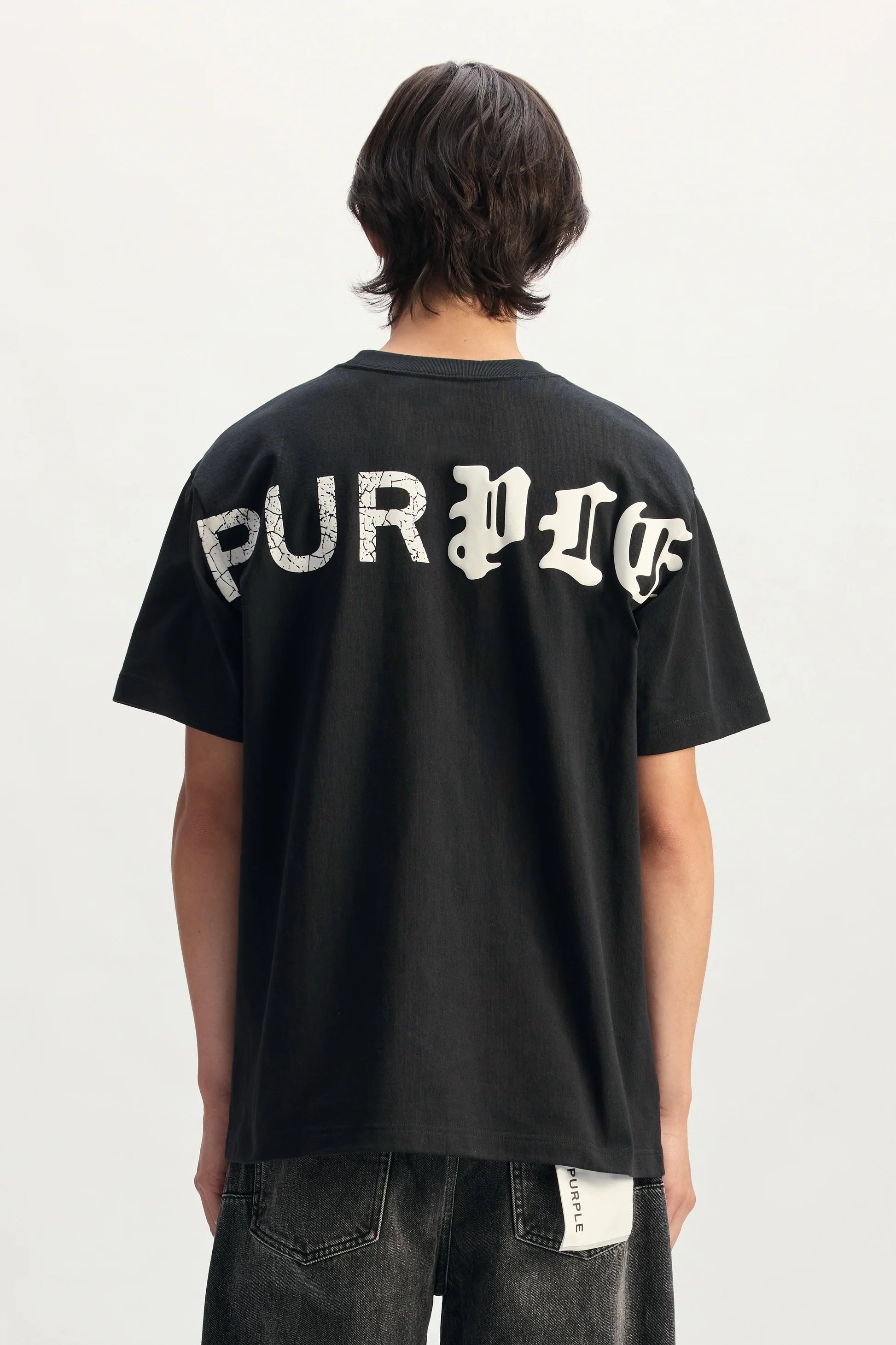 Purple Brand Half & Half Tee - BLACK