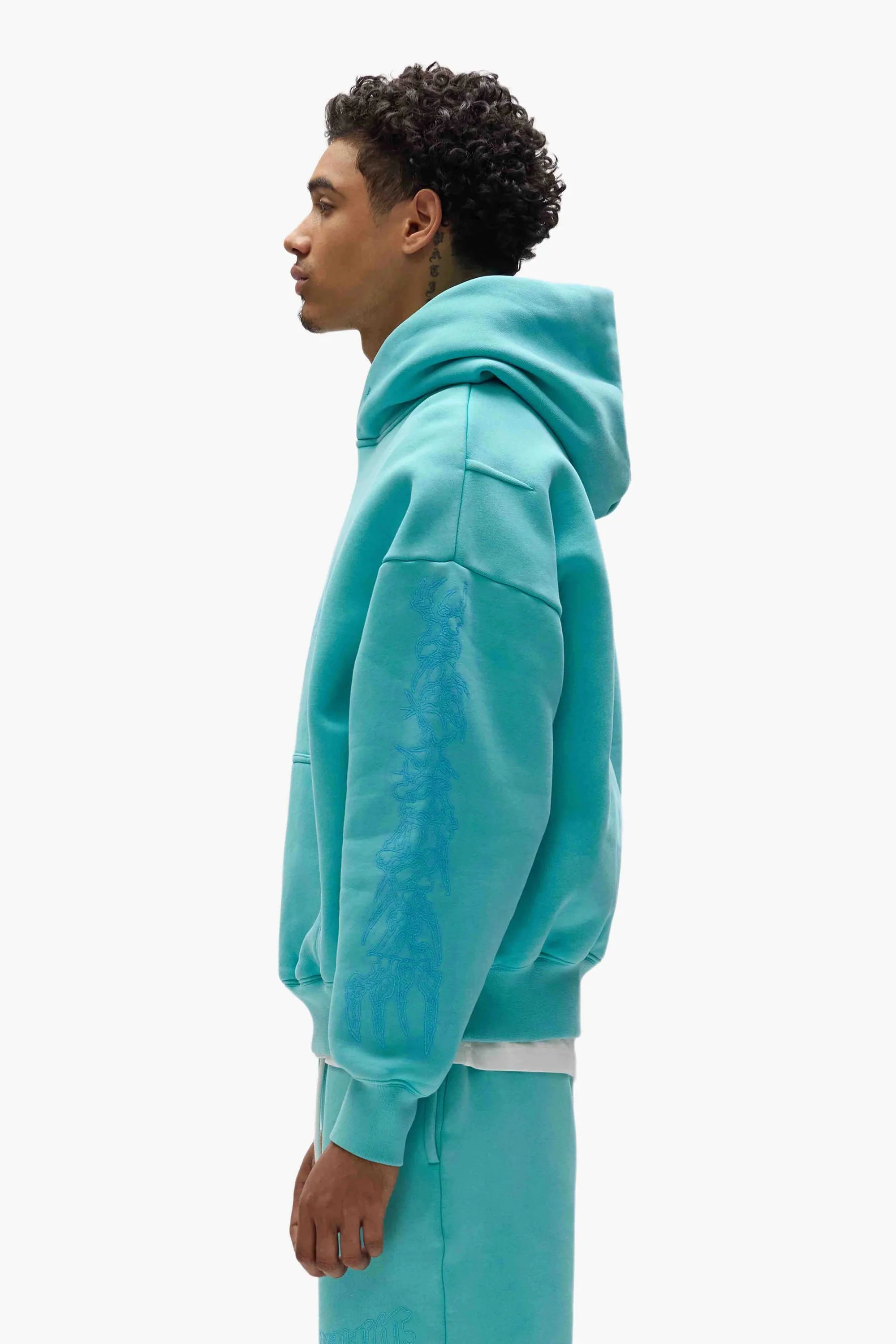 Purple Brand Arched Gothic Hoodie - BLUE