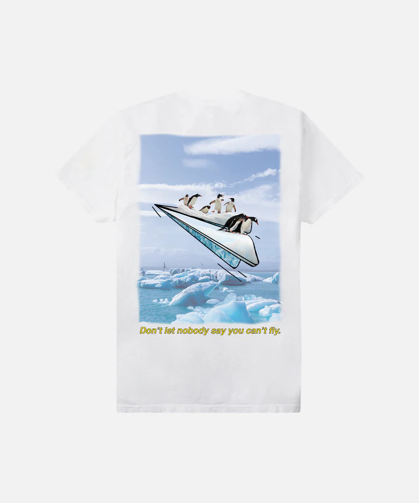 Paper Planes Penguins Can Fly Tee - WHITE