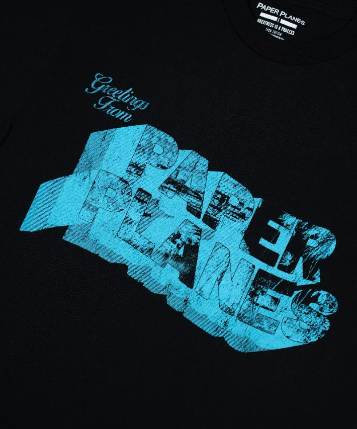 Paper Planes Greetings From Tee - BLACK