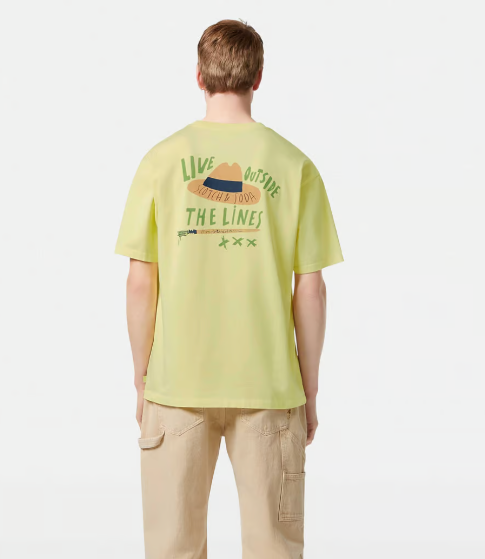 Scotch & Soda Crewneck T-shirt - SORBET YELLOW