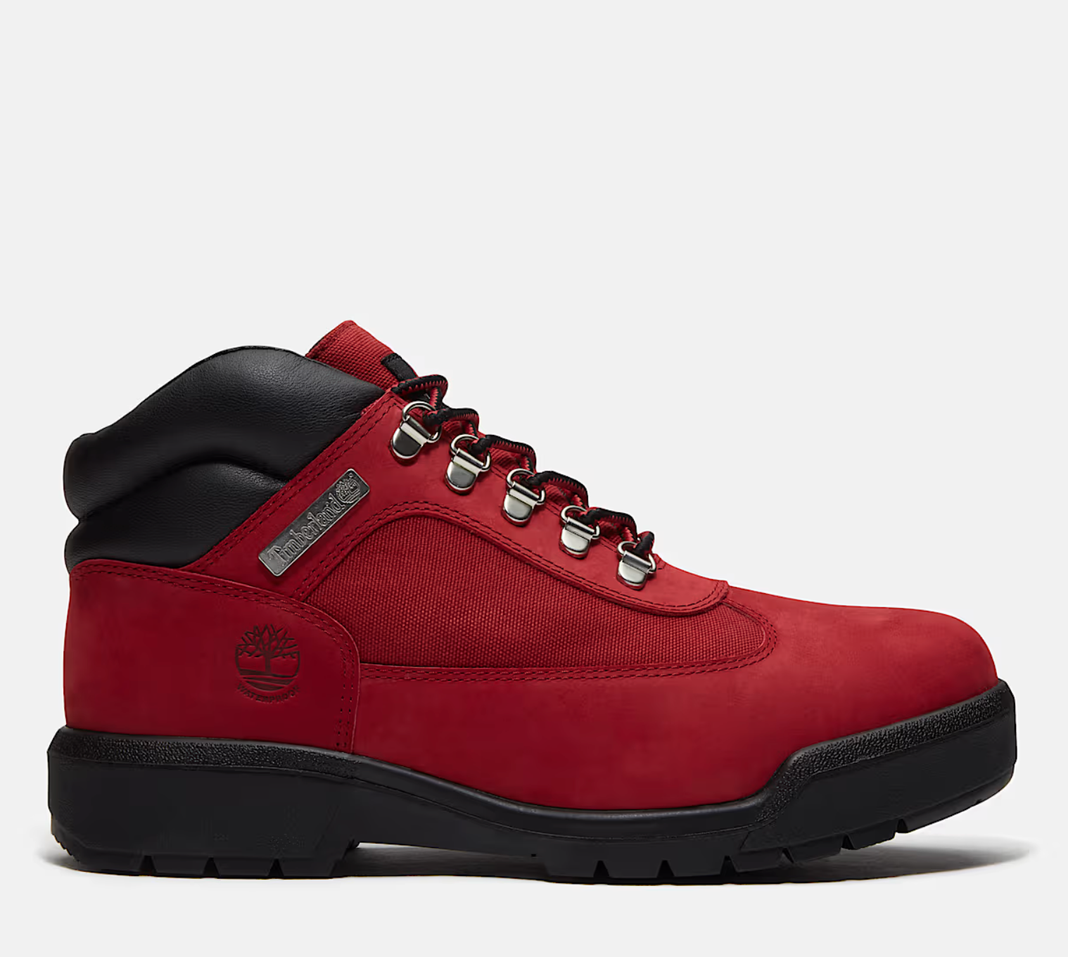 Men's Timberland Waterproof Field Boot - DARK-RED NUBUCK