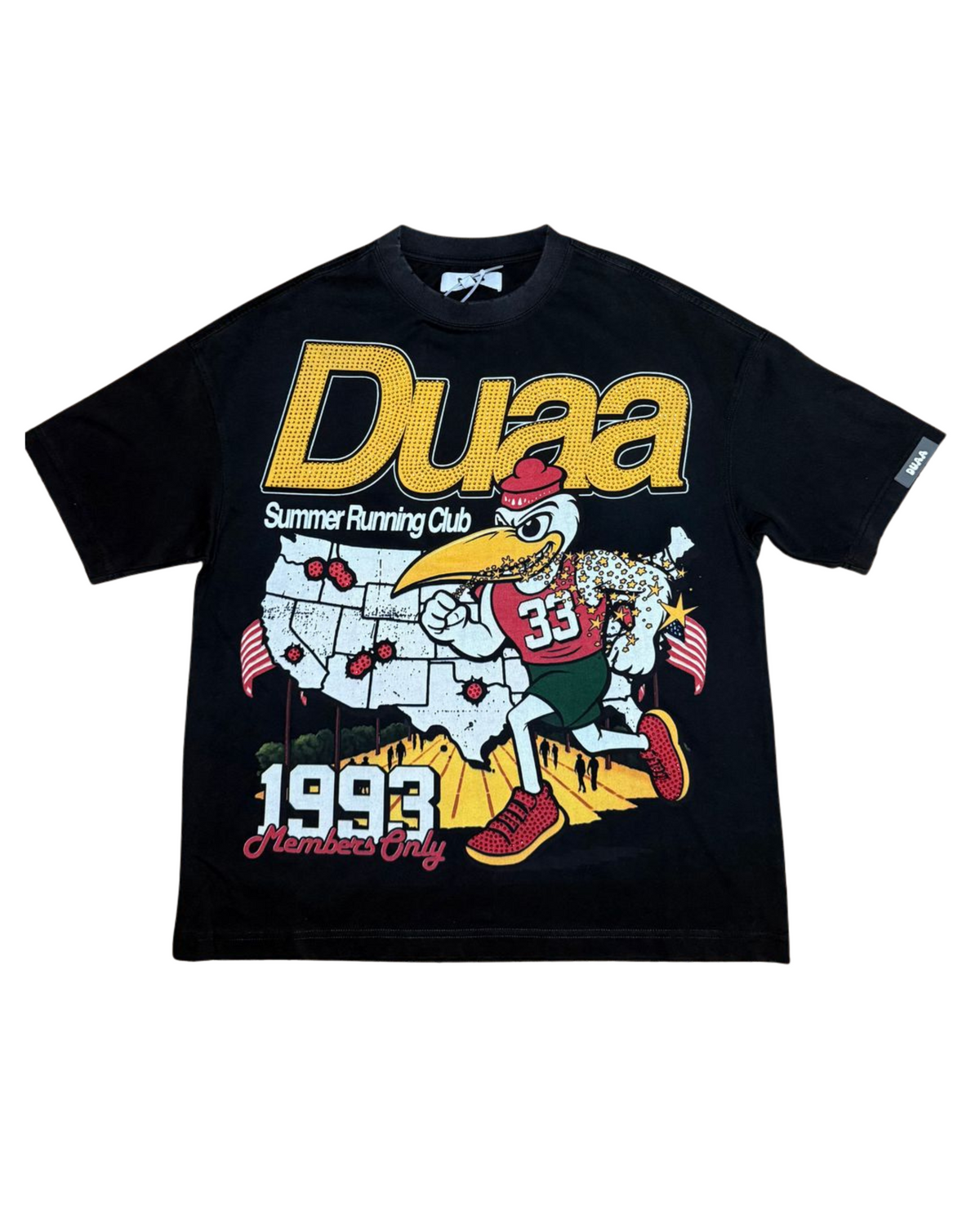 Duaa Sprint Black Tee Shirt - BLACK