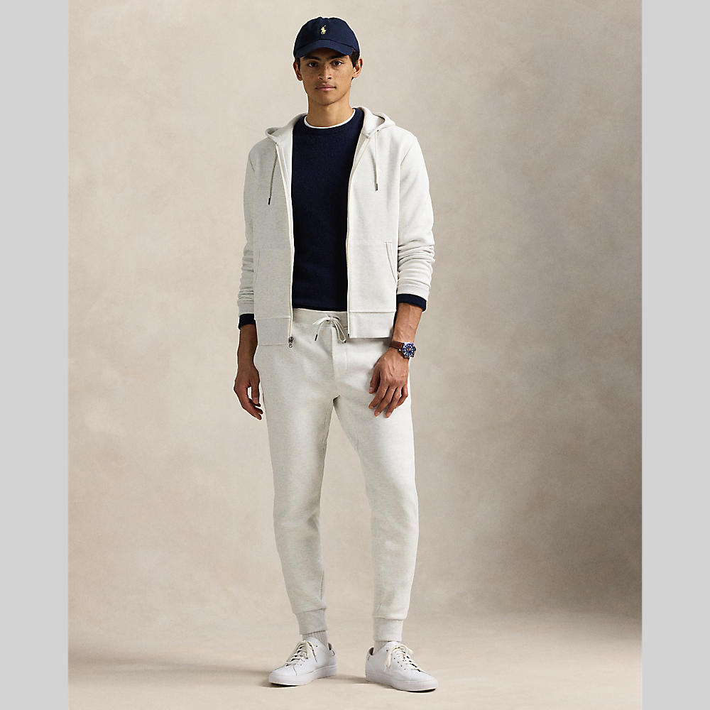 Polo Ralph Lauren LONG-SLEEVE DOUBLE KNIT TECH FULL-ZIP HOODED SWEATSHIRT - SOHO HEATHER